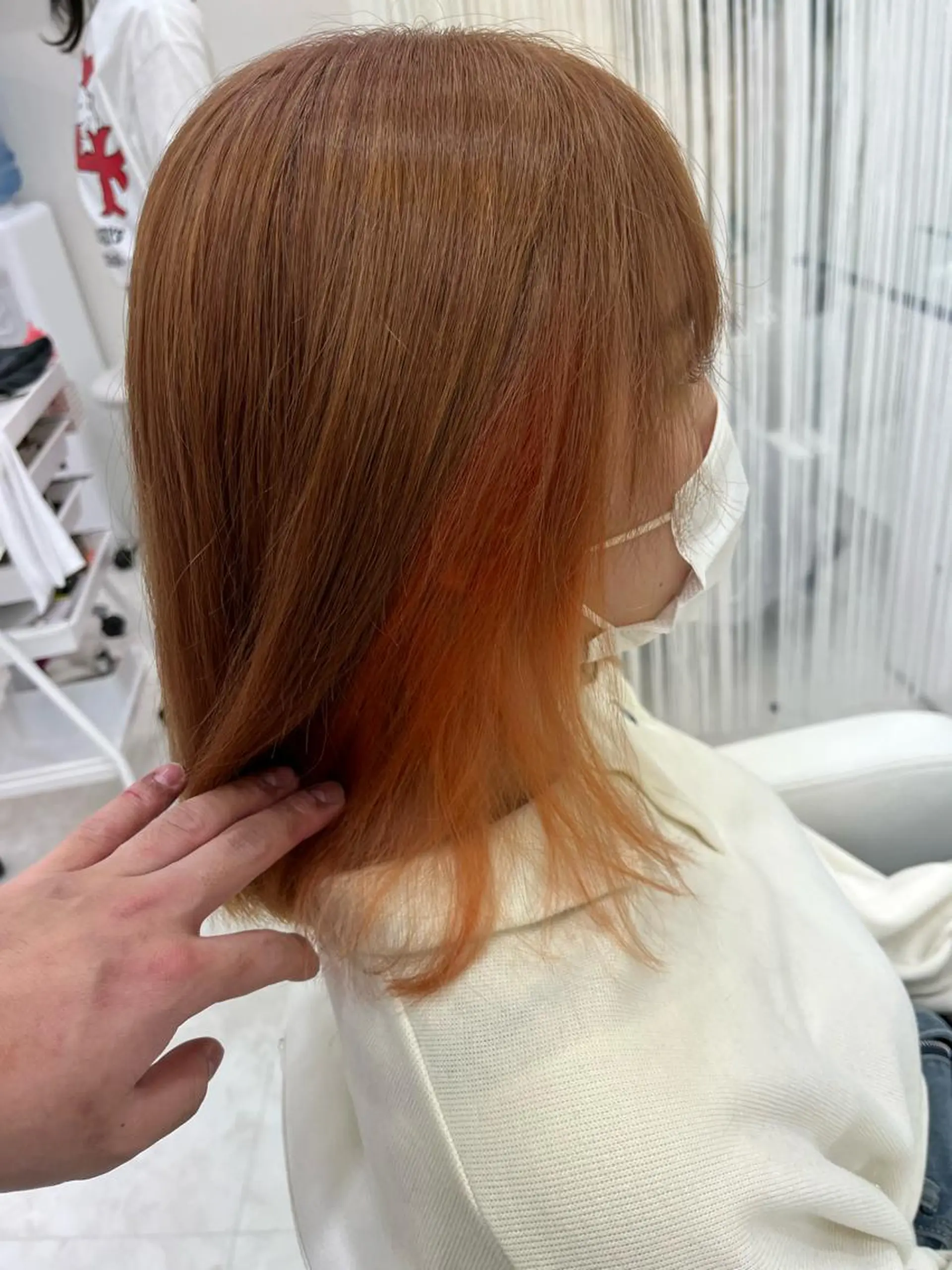 ロング カラー ベージュカラー オレンジ ピンクカラー ピンクベージュ ヘアカラー hair  Freak所属・山森 大地のヘアスタイル