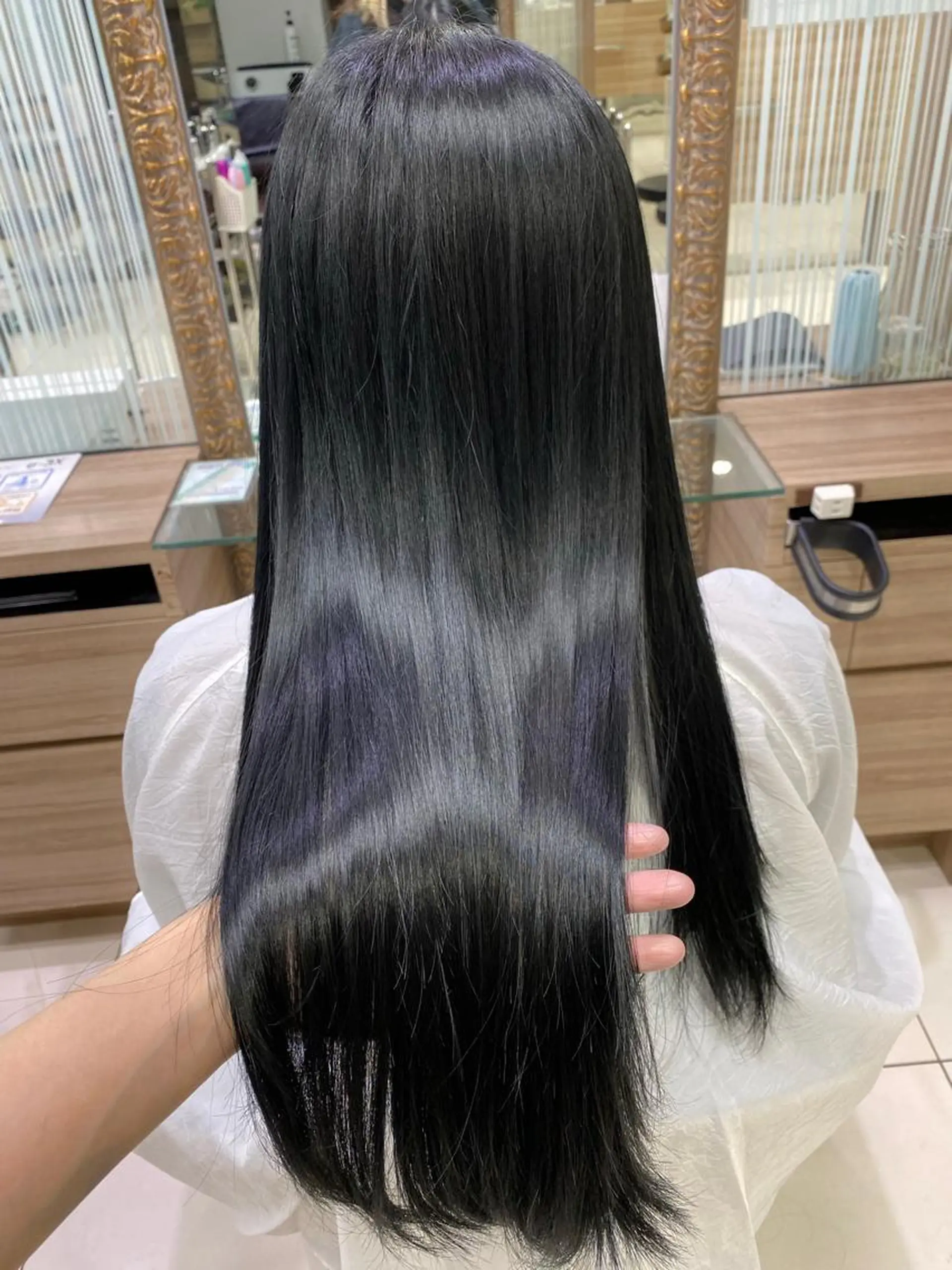ロング カラー ヘアアレンジ 黒髪 ブルーカラー ブルーブラック an池袋本店所属・🌷吉野ひかり🌷 カットモデル募集✂️のヘアスタイル