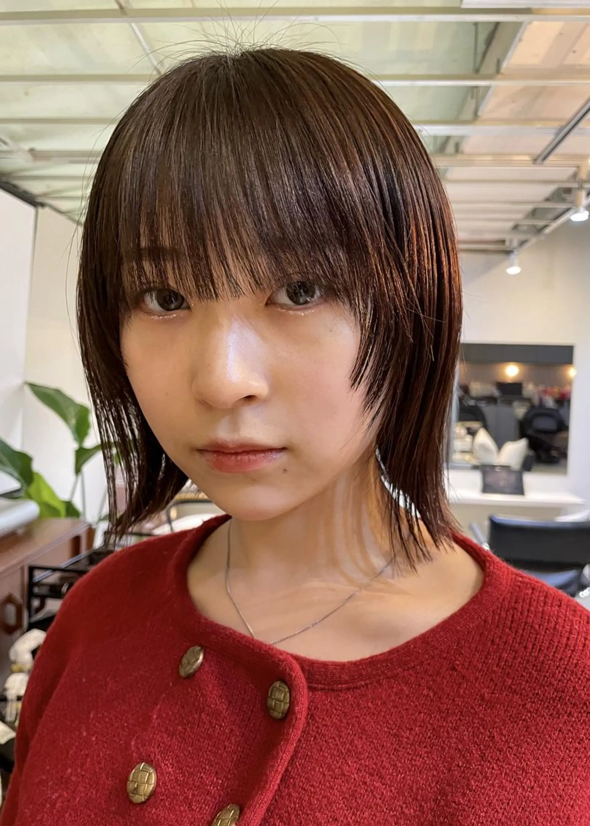 ミディアム カラー パーマ ショートボブ ミディアムパーマ アディクシーカラー ブリーチ ケアブリーチ カット ヘアカラー トリートメント CEINE OURのヘアスタイル