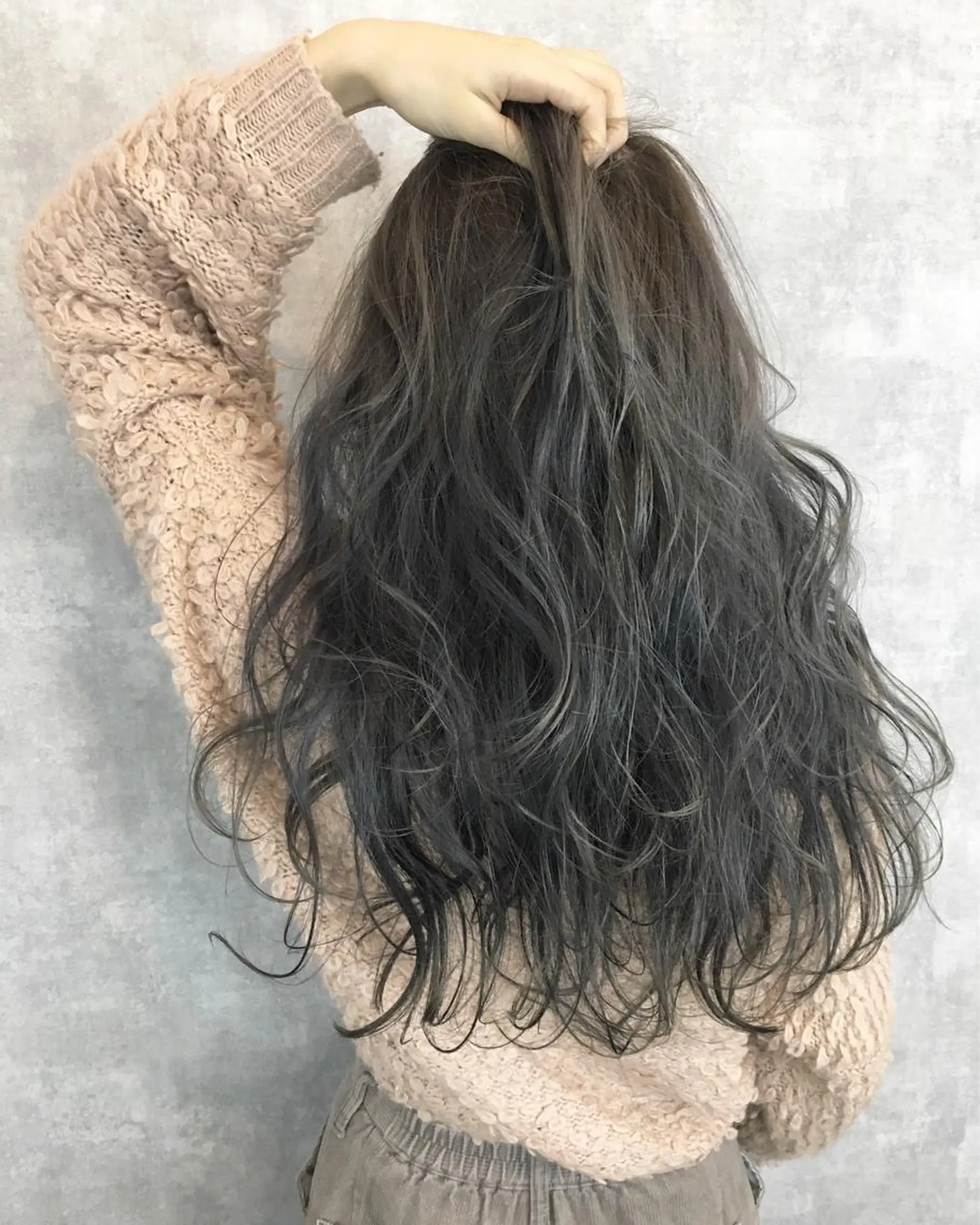 ロング カラー ネイビーカラー レイヤーカット BLend 渋谷のヘアスタイル