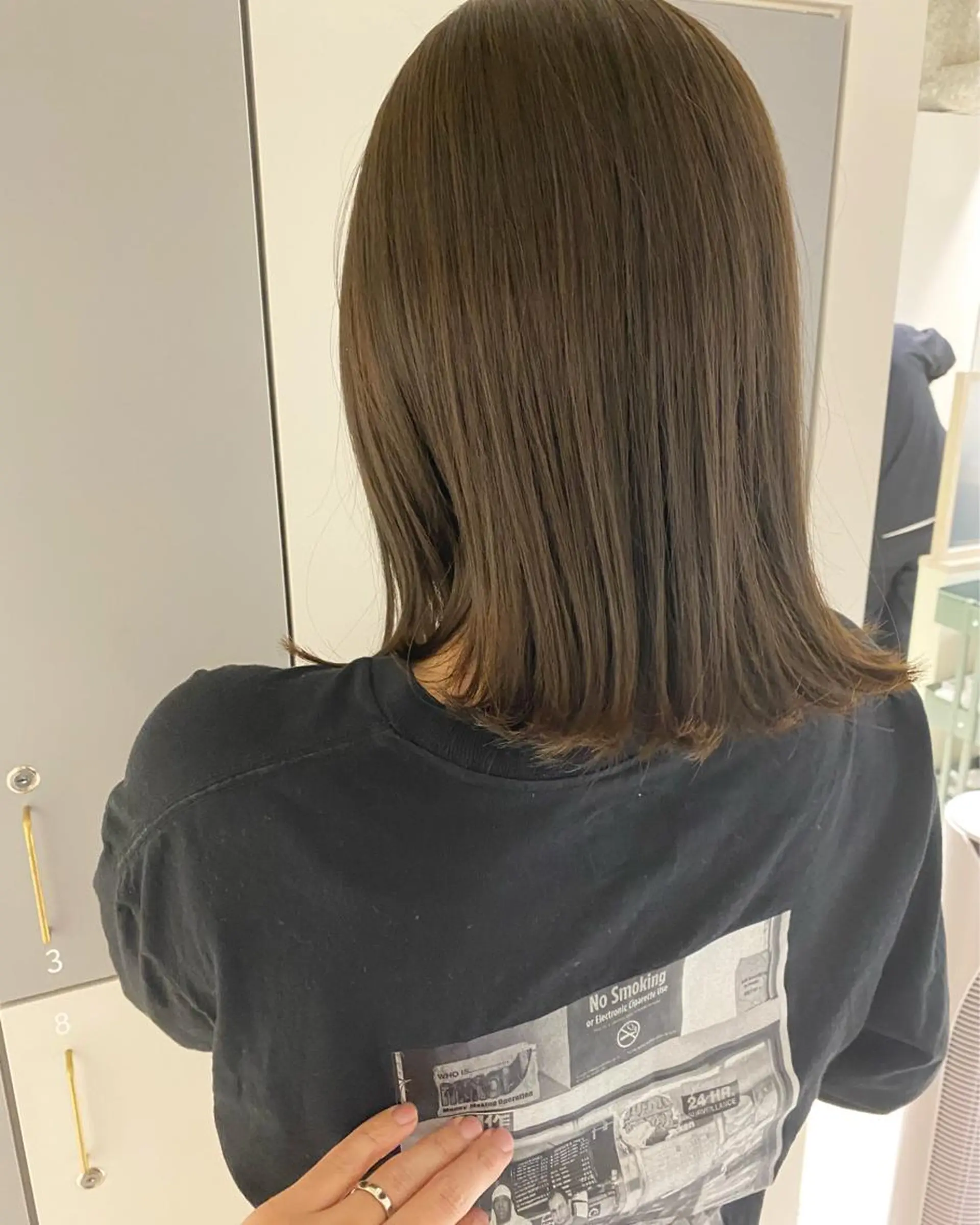 ミディアム カラー グレージュ 髪質改善 ヘアカラー トリートメント LOVESTOIKE 堂本のヘアスタイル