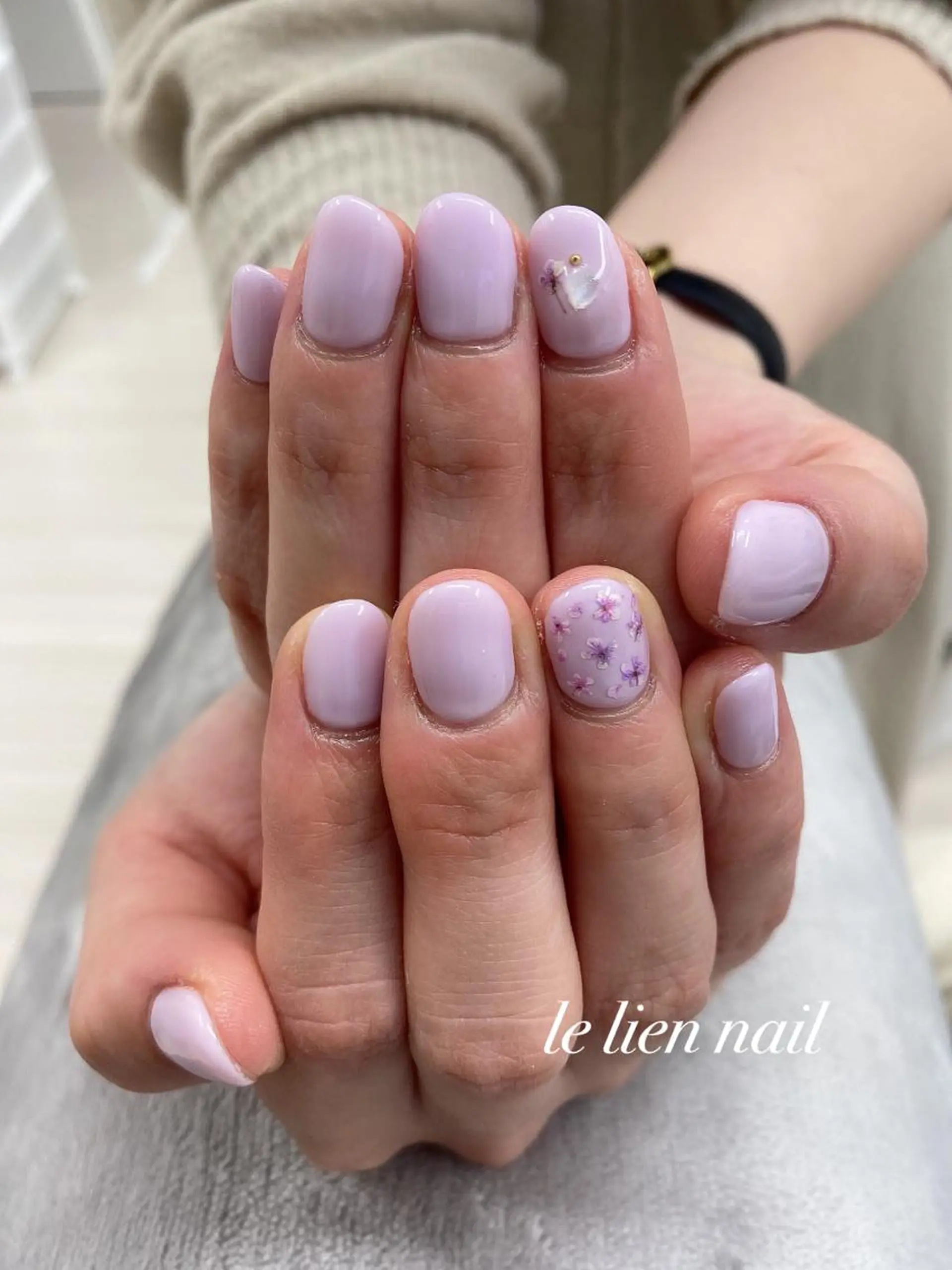 ネイル アートネイル パープル ハンドネイル le lien nailのネイルデザイン