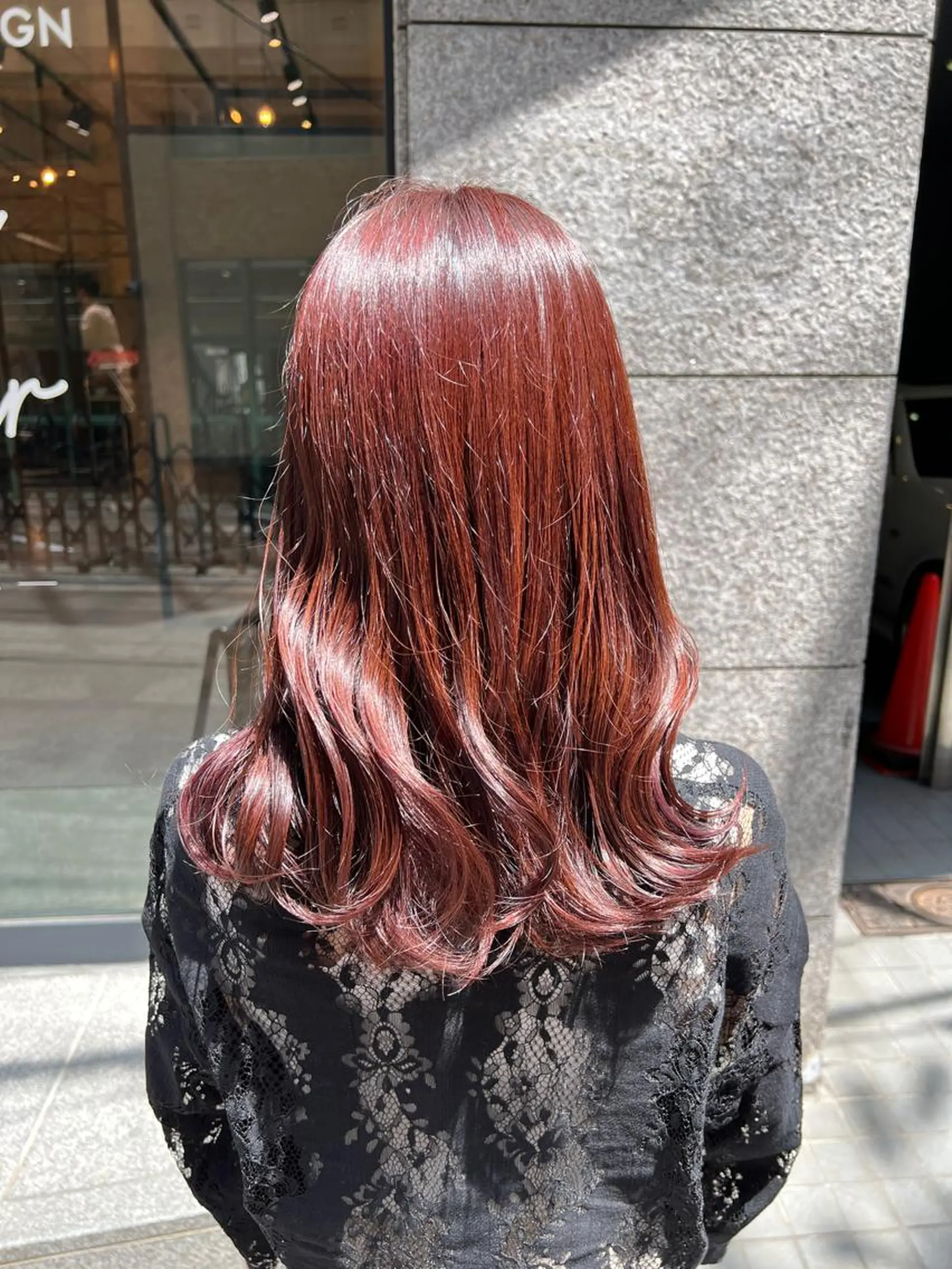 ロング カラー ラベンダーカラー ピンクカラー ピンクラベンダー カット ヘアカラー トリートメント ノイシキ サキのヘアスタイル