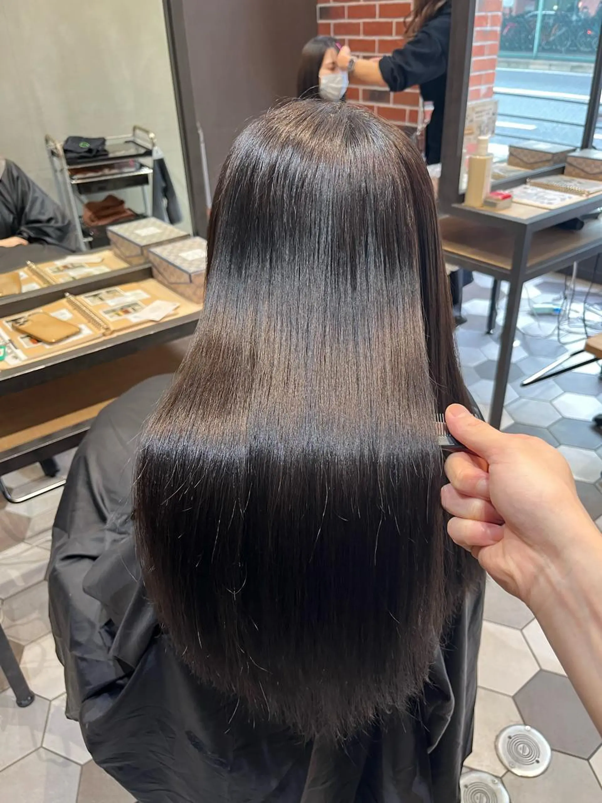 ロング カット ヘアカラー トリートメント 韓国風🫧髪質改善 村上　蒼生のヘアスタイル