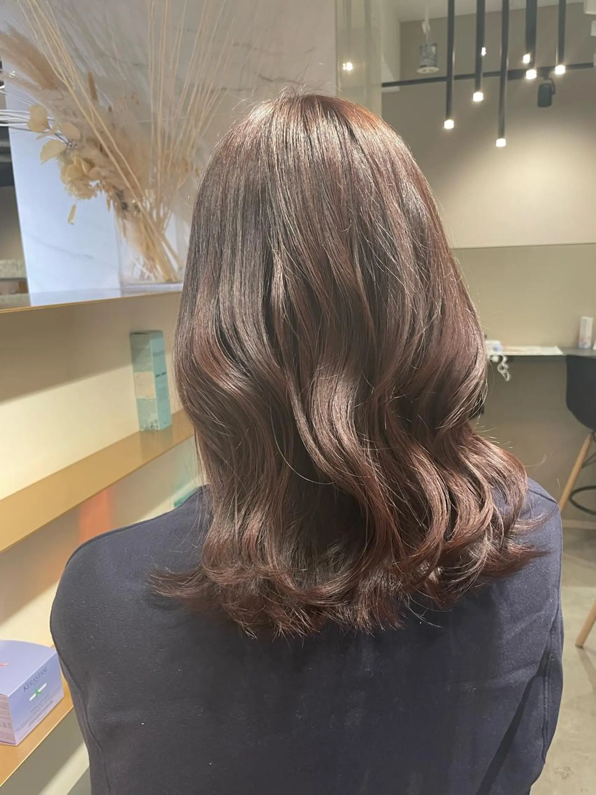 ミディアム カラー ブラウンカラー 透明感カラー パープルカラー パープルブラウン ヘアカラー メンズ特化⚜️ 藤原あずさのヘアスタイル