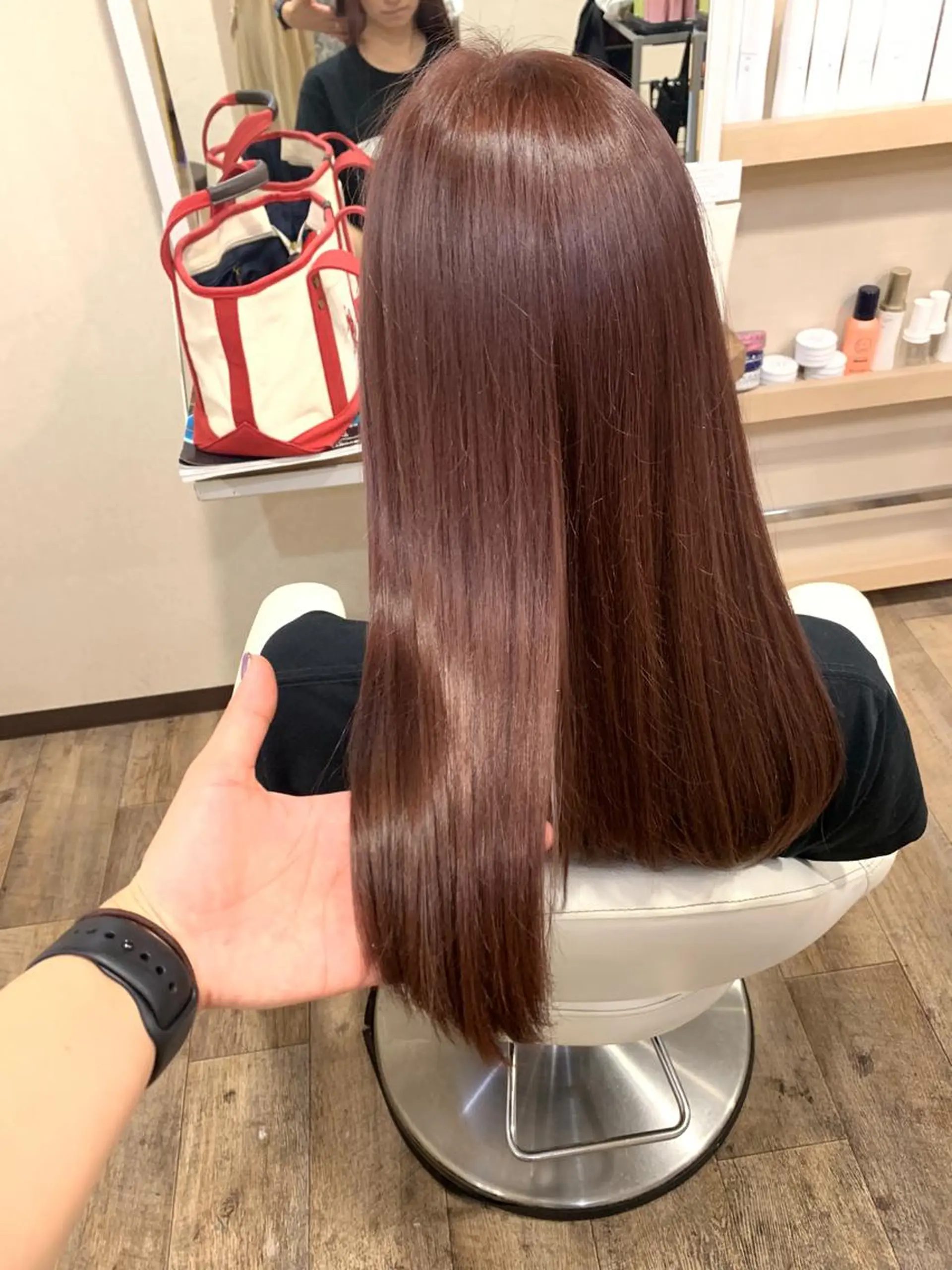 セミロング ピンクブラウン レディース専用🌷咲 の垢抜けブリーチ部屋のヘアスタイル