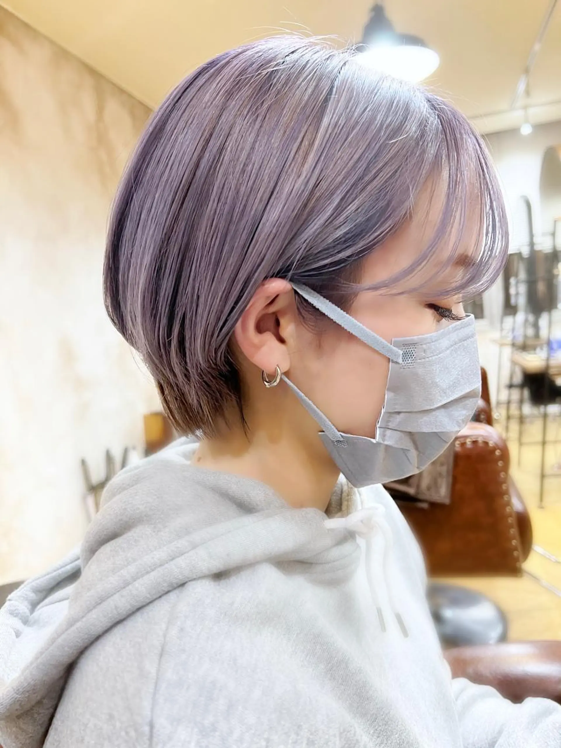 ショート カラー グレージュ ラベンダーカラー ラベンダーグレージュ ラベンダーグレー 🤍デザインカラー 特化🤍HIROのヘアスタイル