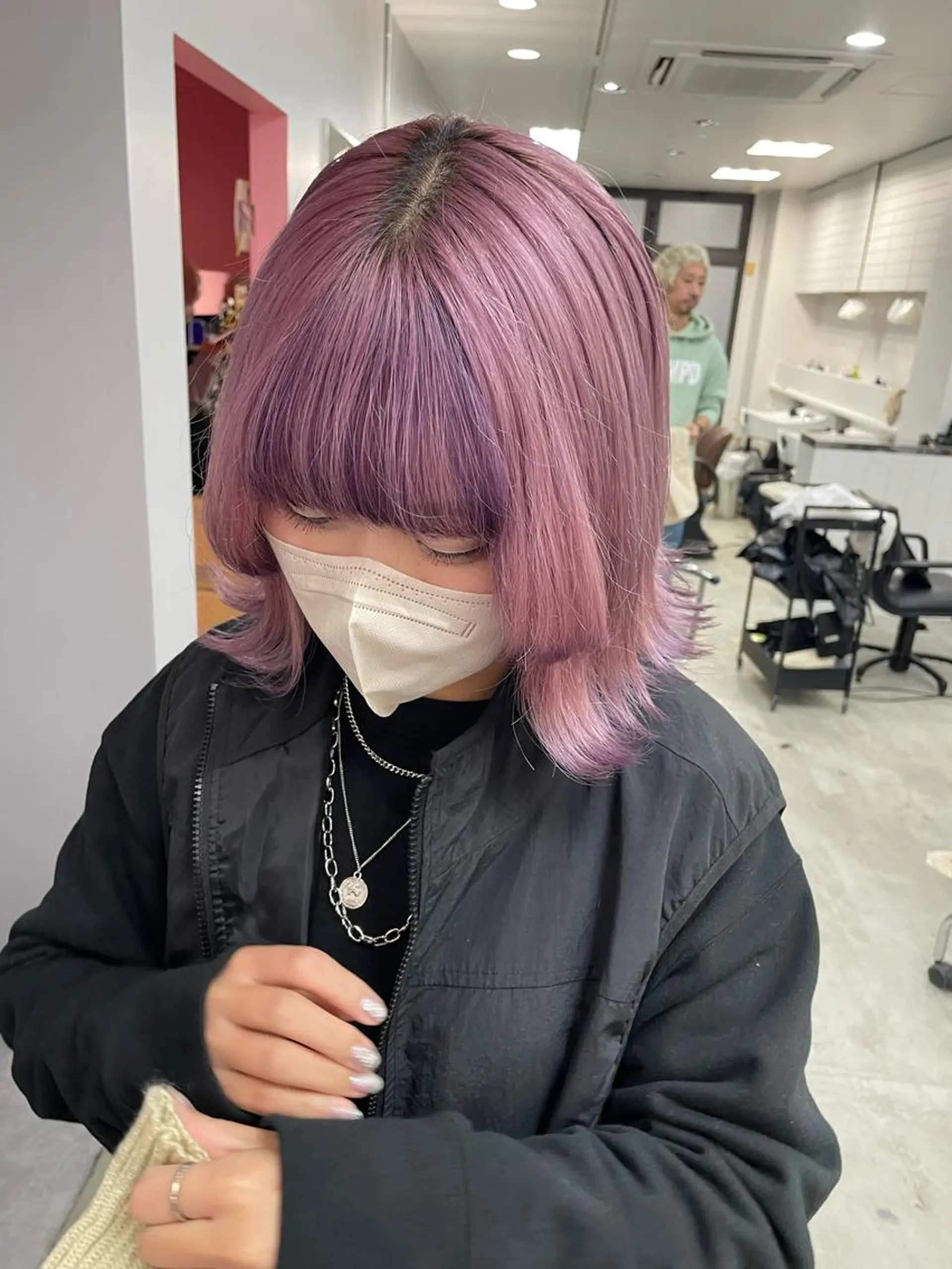 ミディアム カラー ヘアカラー トリートメント GIMMICK pasha所属・asumi/栄/ハイ トーン/ブリーチ/のヘアスタイル