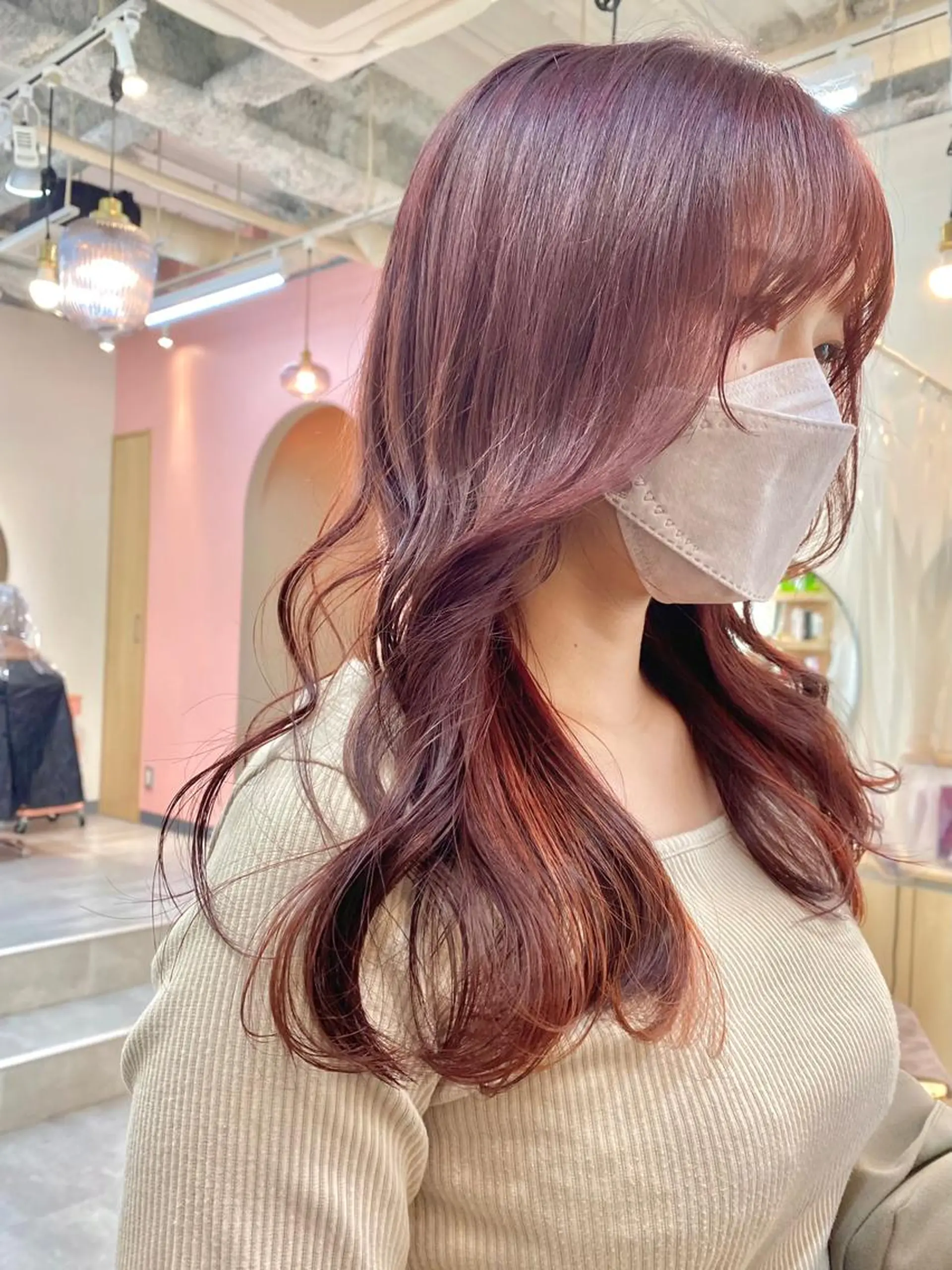 ロング カラー イヤリングカラー カット ヘアカラー トリートメント ヘアセット 💘カラー特化美容師 尾崎拓己のヘアスタイル