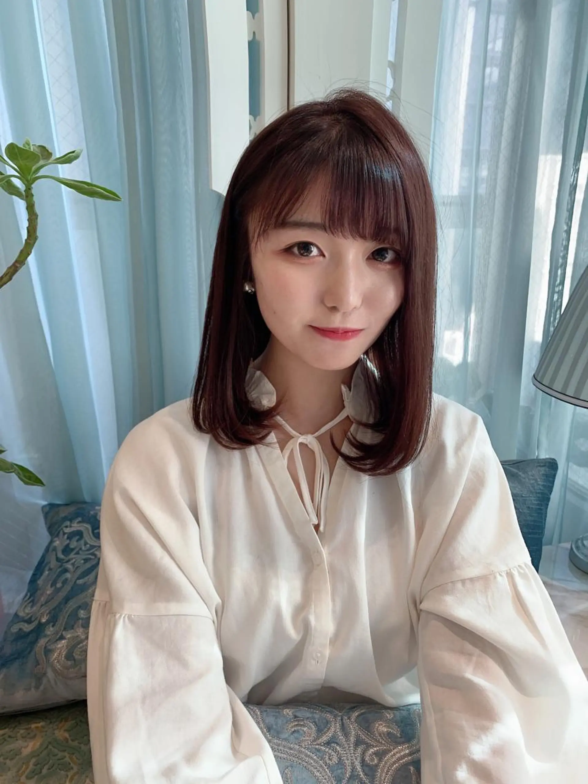 ミディアム カラー カット ヘアカラー トリートメント レイヤーカット/ 顔周り 五島巨幹のヘアスタイル