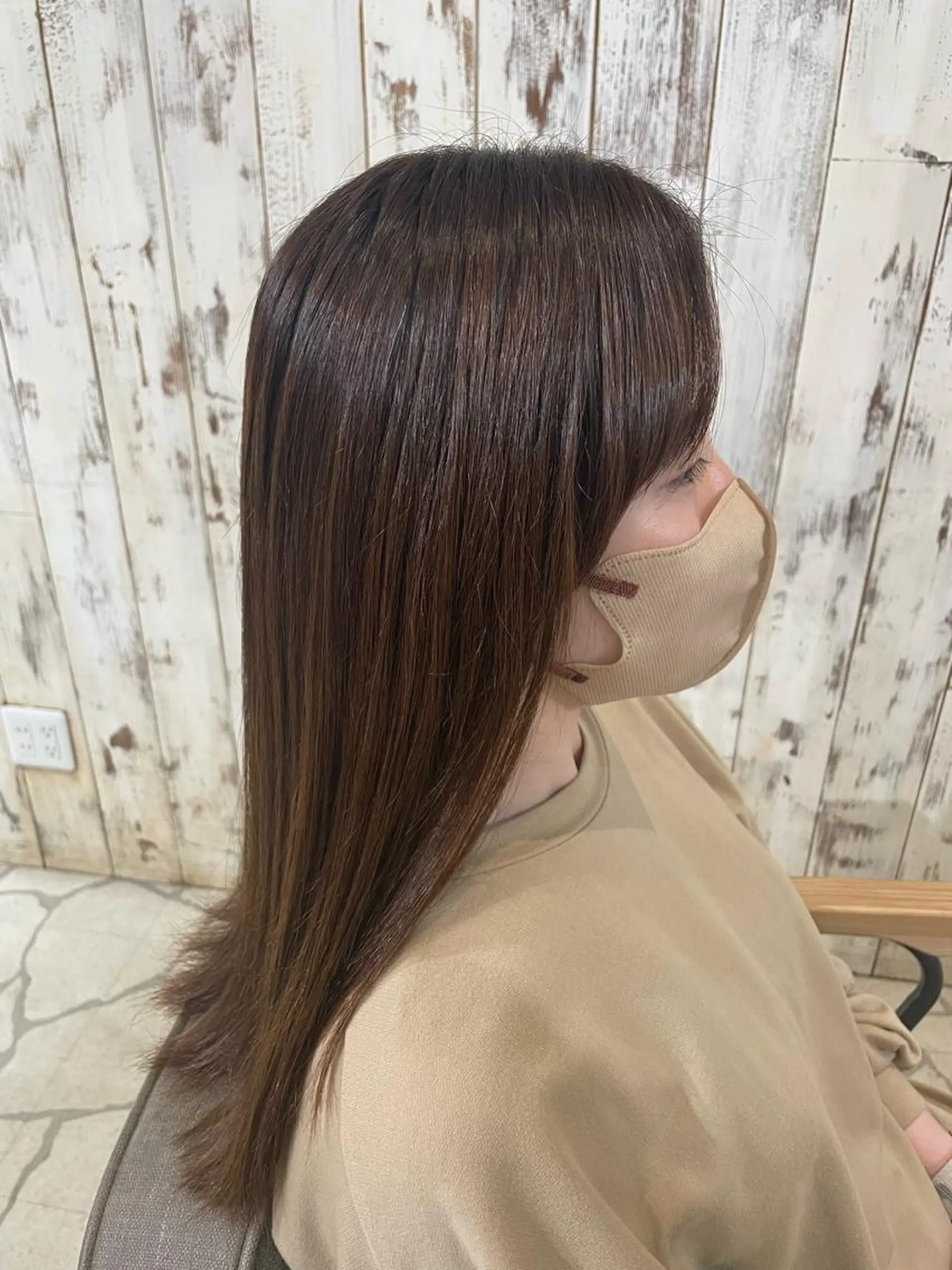 ロング パーマ ロング 縮毛矯正 スリールヘアー所属・🖤nako/艶髪/ 透明感カラー🖤のヘアスタイル