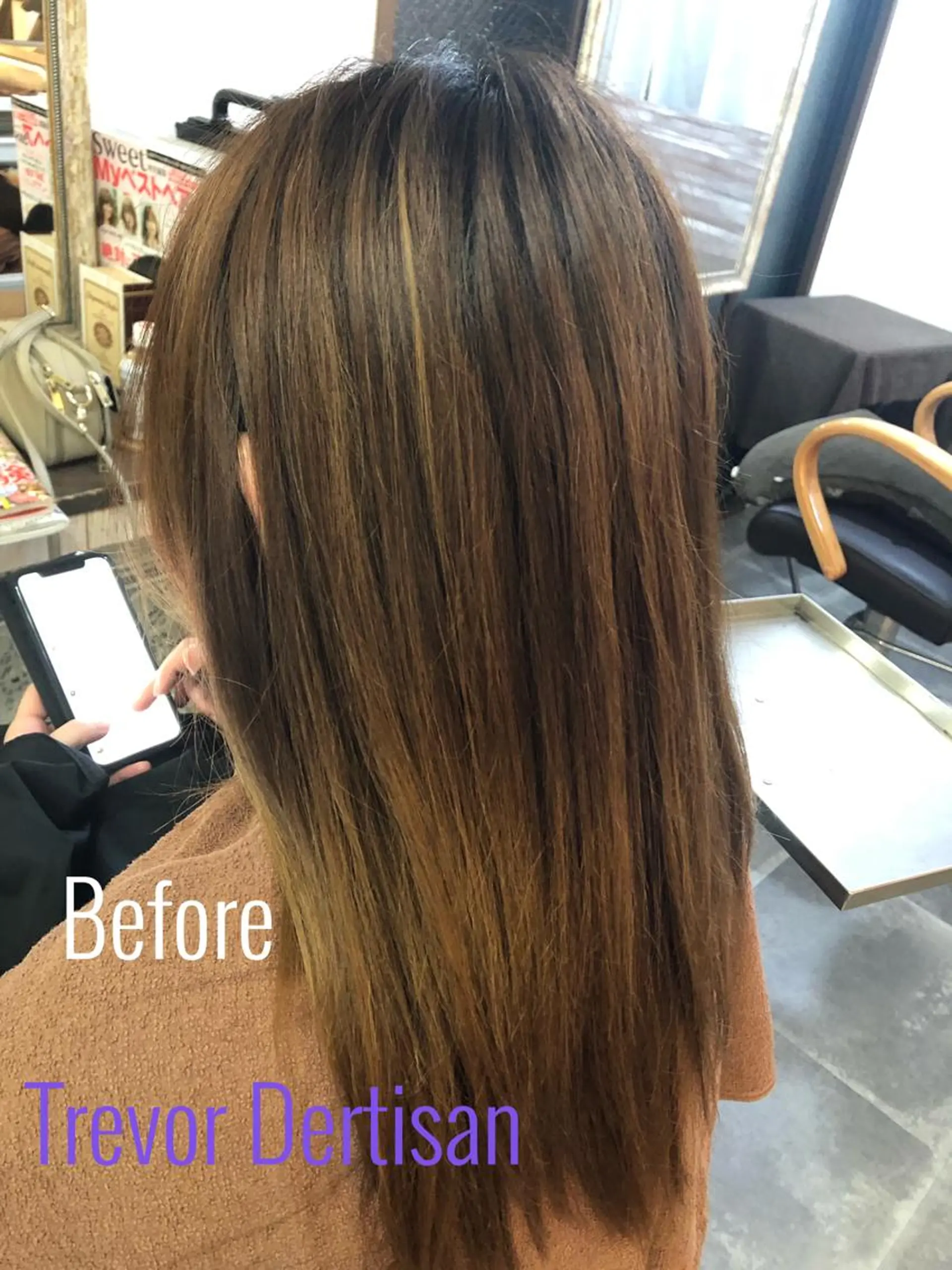 ミディアム カラー ブリーチ ハイライトカラー イルミナカラー オレンジ スターダスト 森田 一平のヘアスタイル