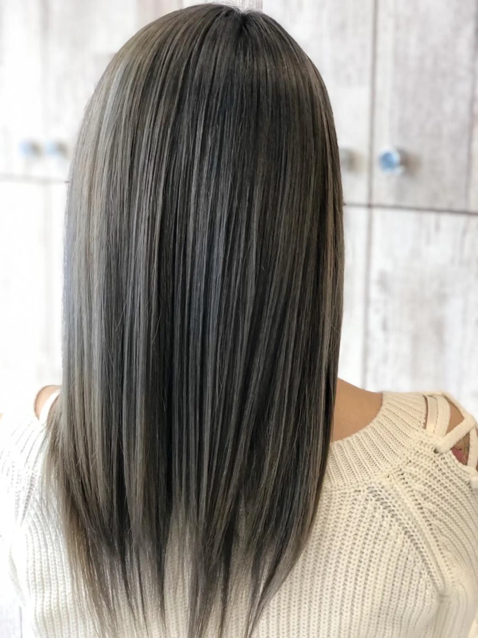 ロング カラー カット ヘアカラー トリートメント オーガニック/白髪 ぼかし/斎藤相慶のヘアスタイル