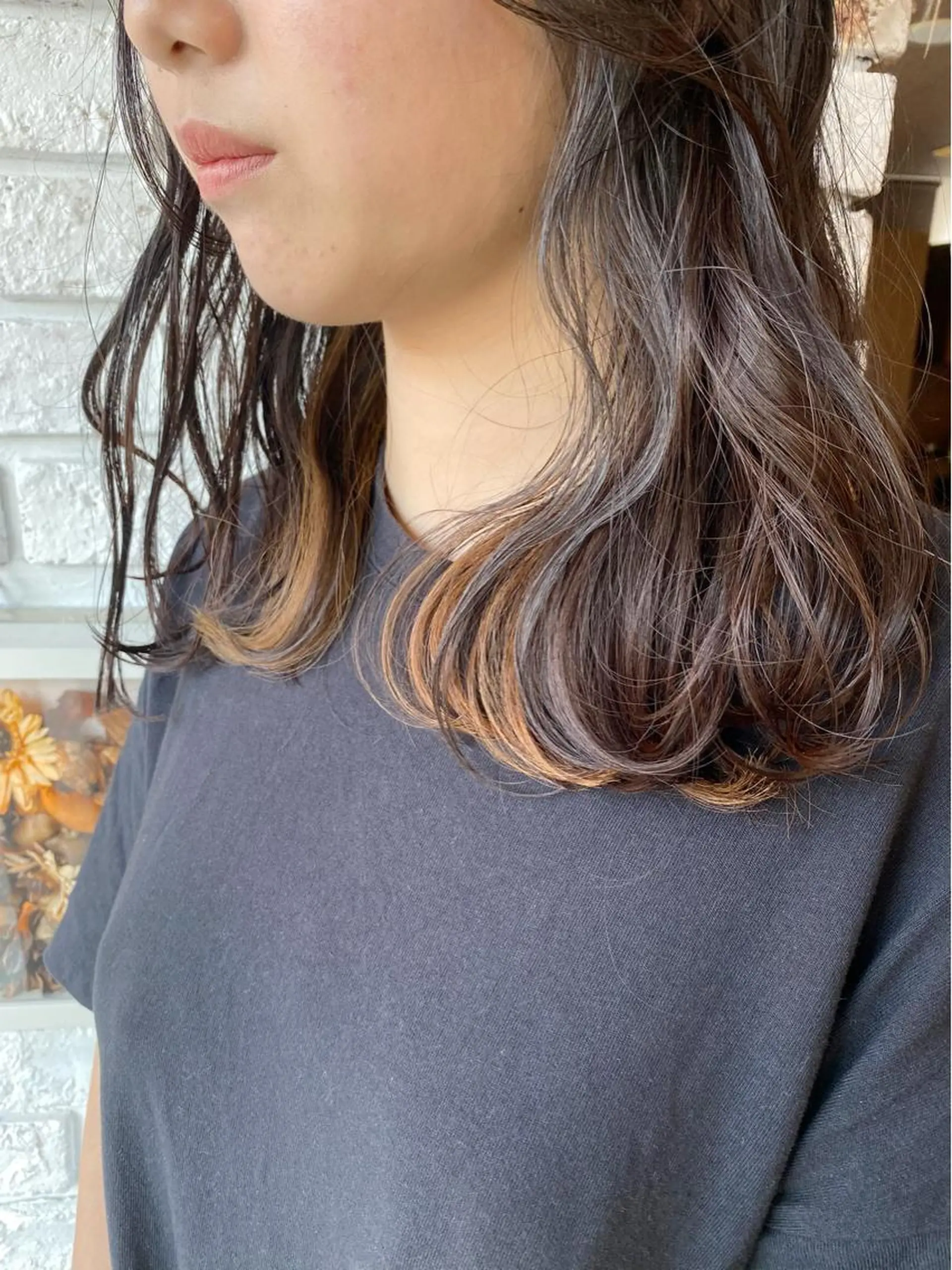 ロング カラー イヤリングカラー カット ヘアカラー トリートメント 日比 貴大/ minim hairのヘアスタイル