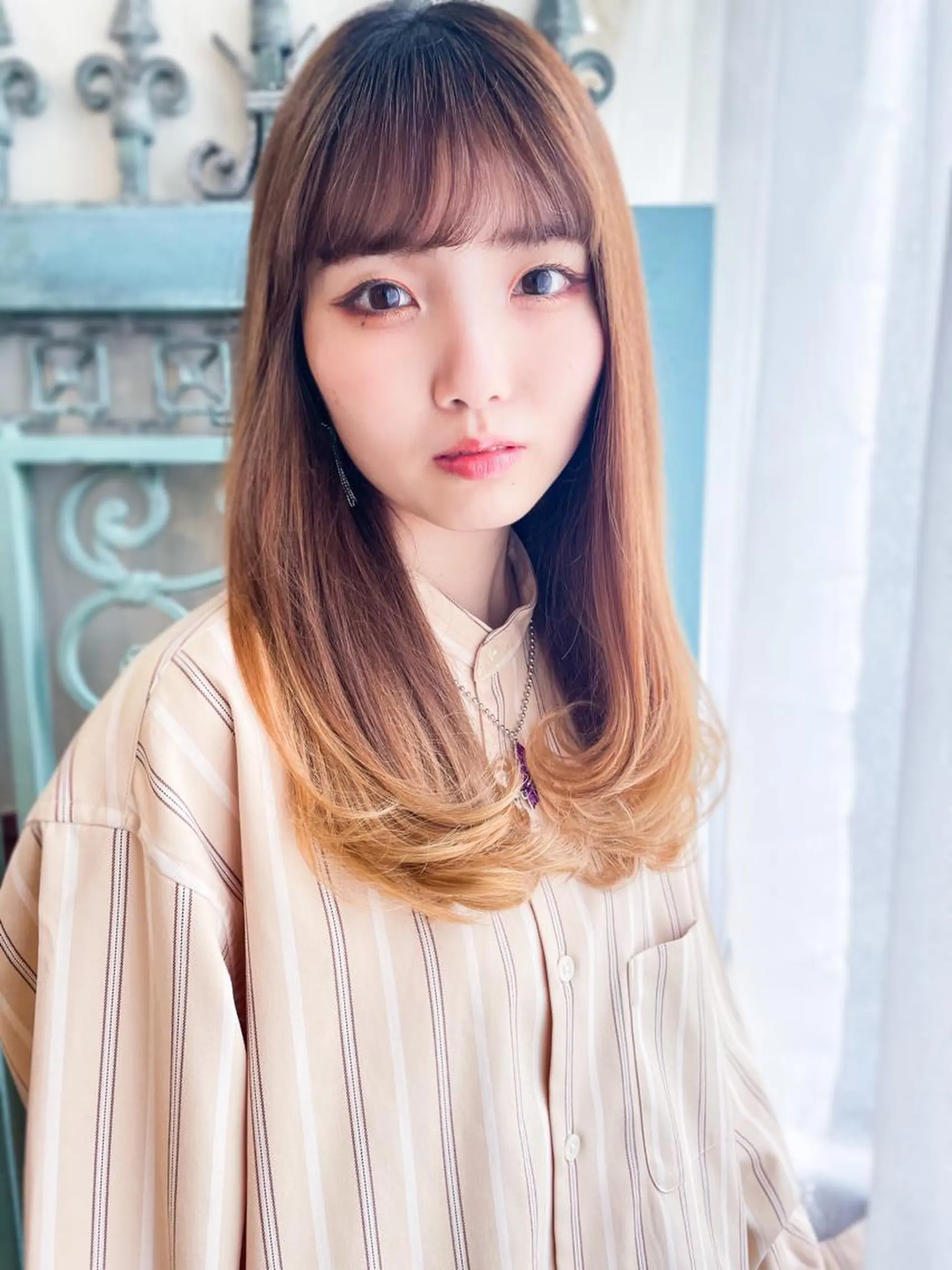 ロング パーマ ヘアアレンジ メンズ 表参道Lise おおいしおりのヘアスタイル