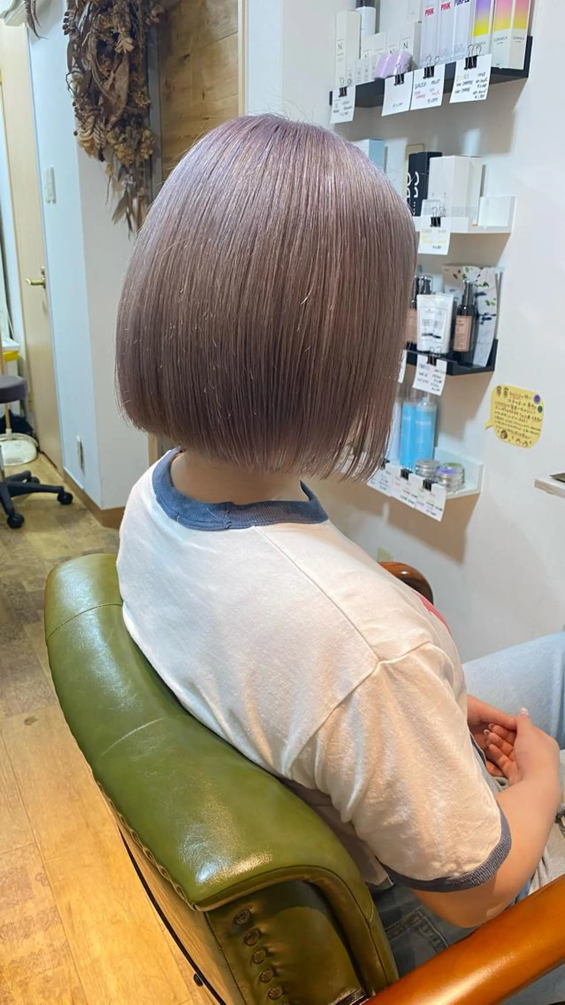 ショート カラー カット ヘアカラー 縮毛矯正 RURI韓国ボブ 🇰🇷タッセルボブのヘアスタイル