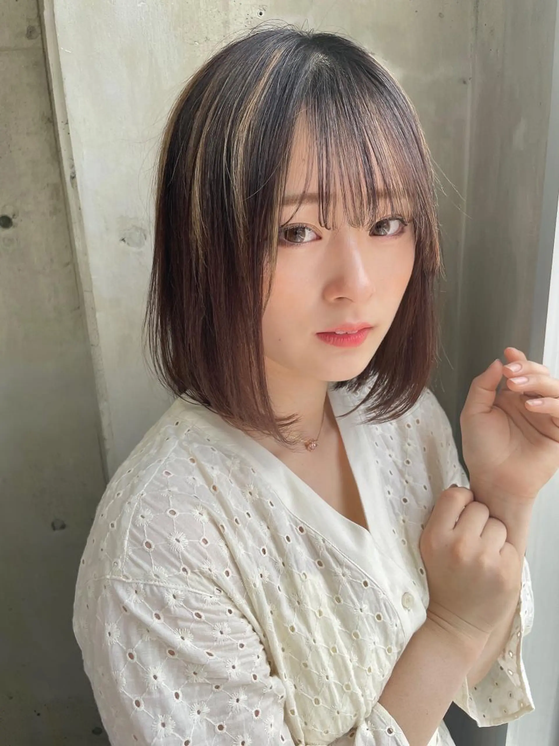 ミディアム カラー パーマ ヘアアレンジ キッズ ネイル マツエク・マツパ Lond jeloud 名古屋所属・髪質改善/エクステ の達人/杉原碧仁のヘアスタイル
