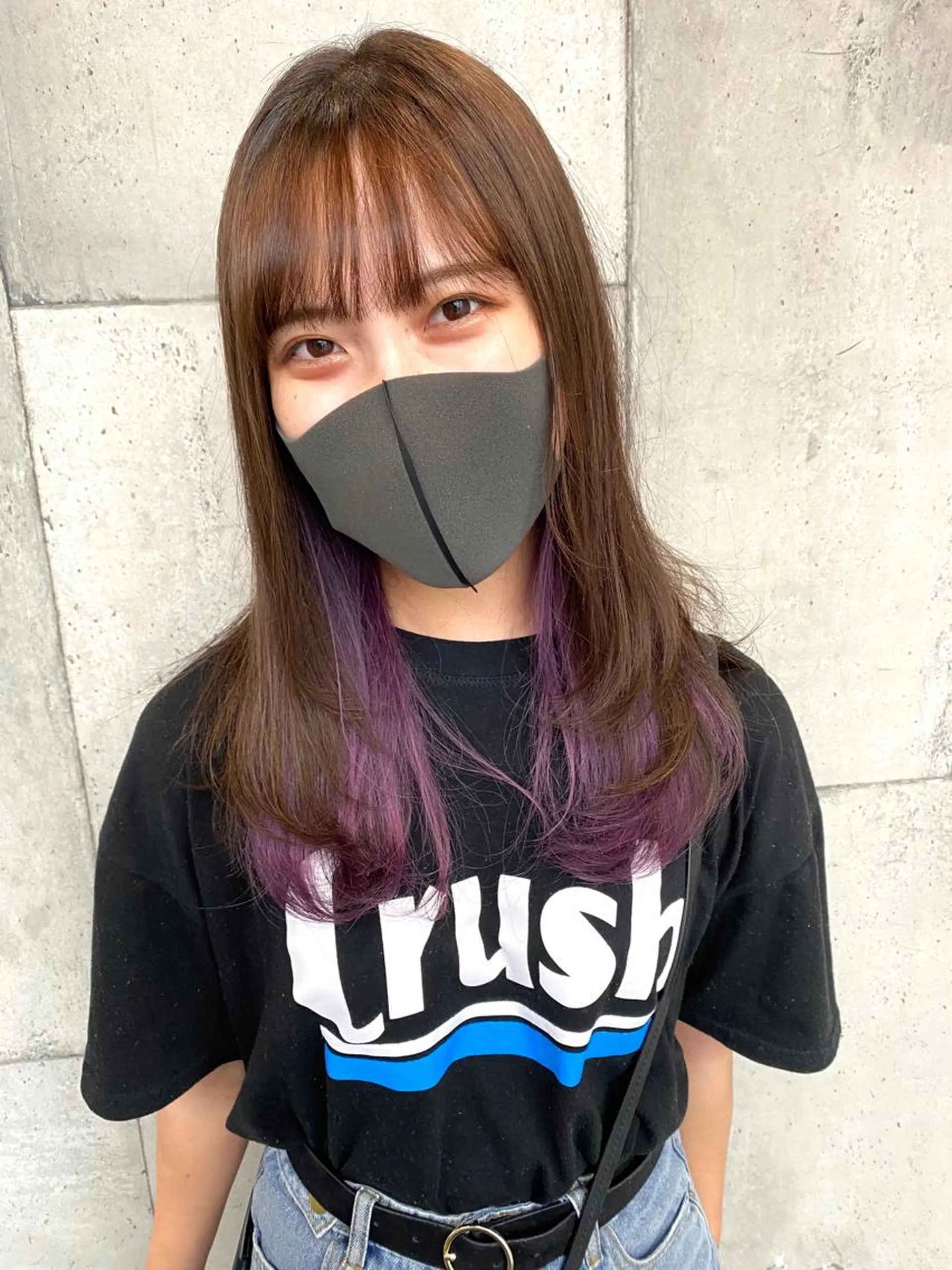 セミロング カラー ヘアアレンジ パープルカラー ヘアカラー トリートメント hair  space Atoz所属・東 寛道のヘアスタイル