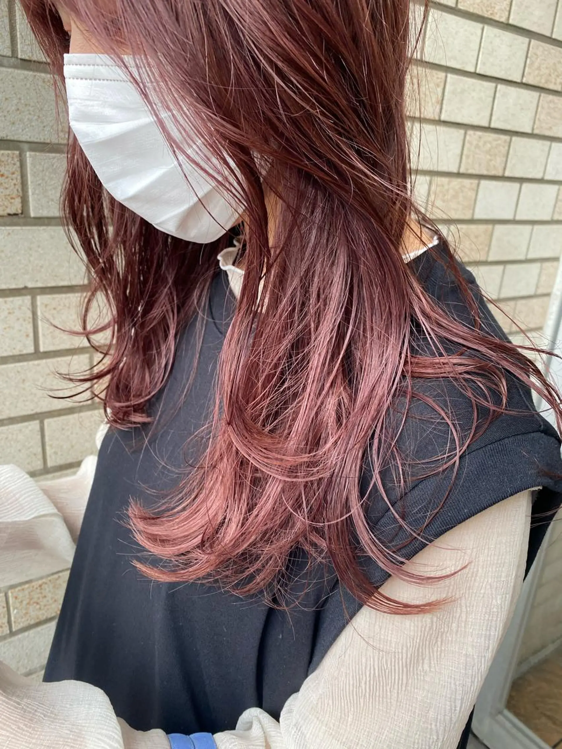 ミディアム カラー ハイライトカラー ピンクカラー ハイライト ヘアカラー レイヤー暖色カラー 池袋Yamamotoのヘアスタイル