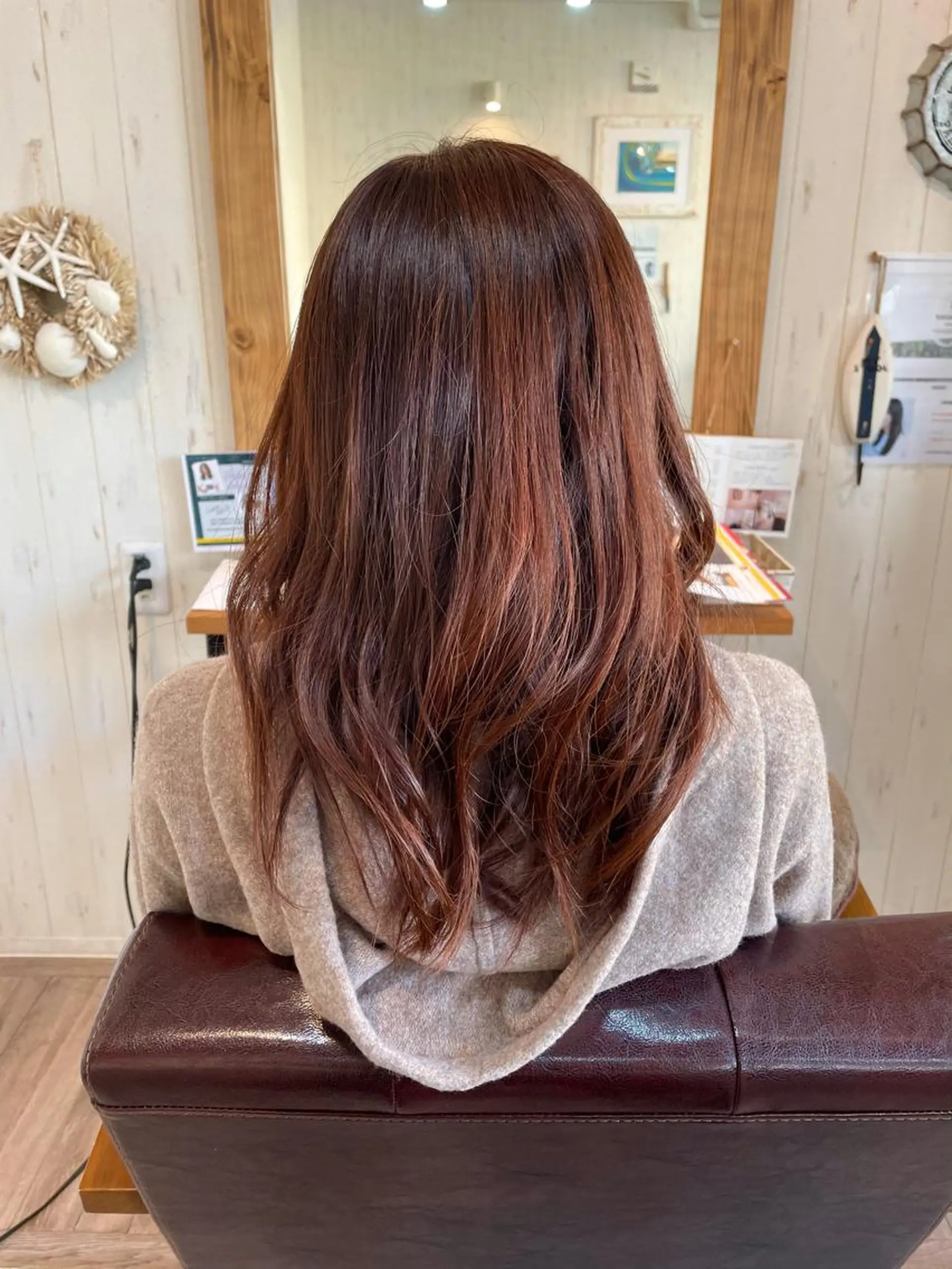 セミロング カラー ベージュカラー ピンクカラー ピンクベージュ 小阪 将司のヘアスタイル