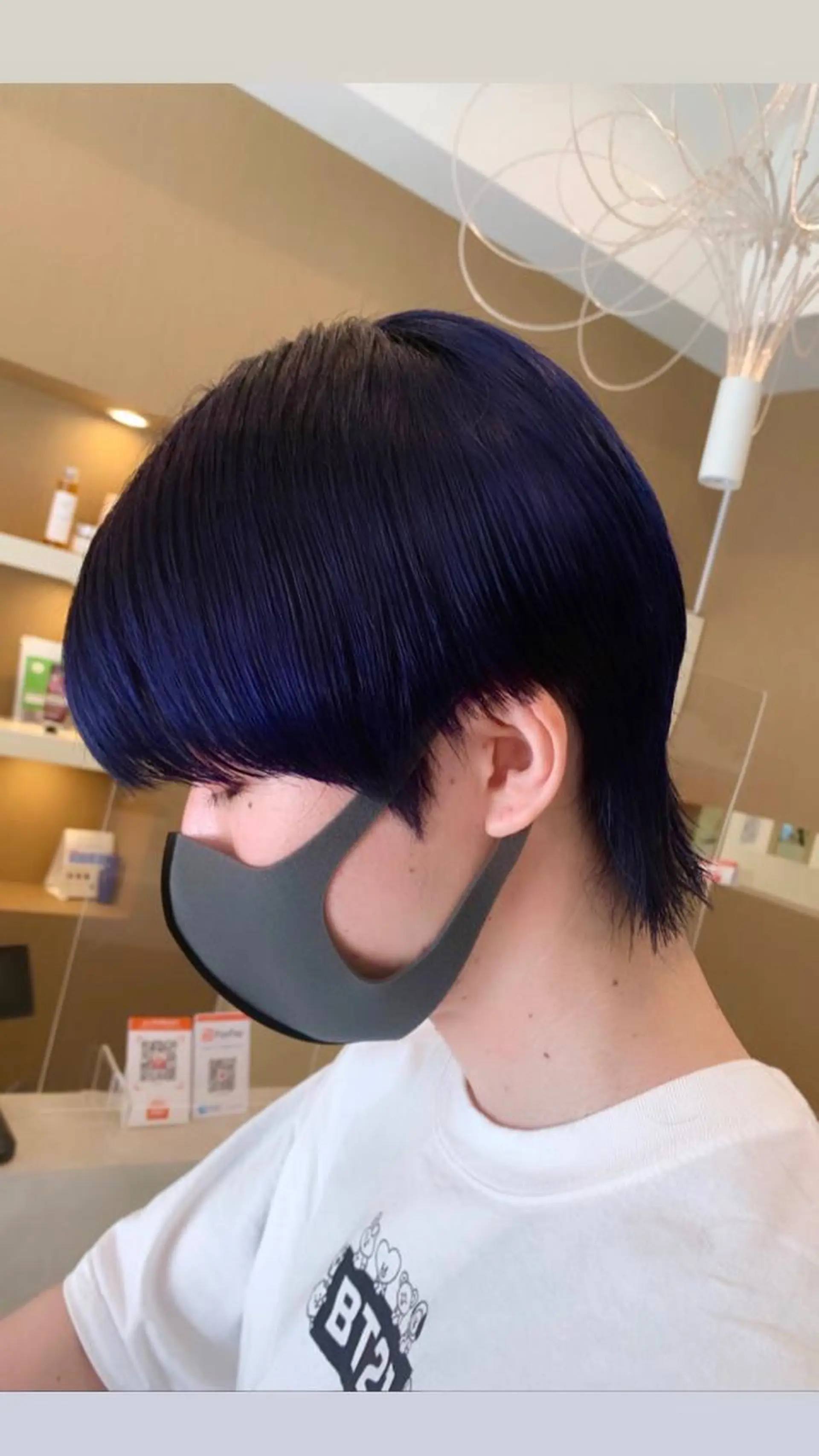 ショート カラー ブルーカラー メンズカット/レイヤ ーカット大名Lay.のヘアスタイル