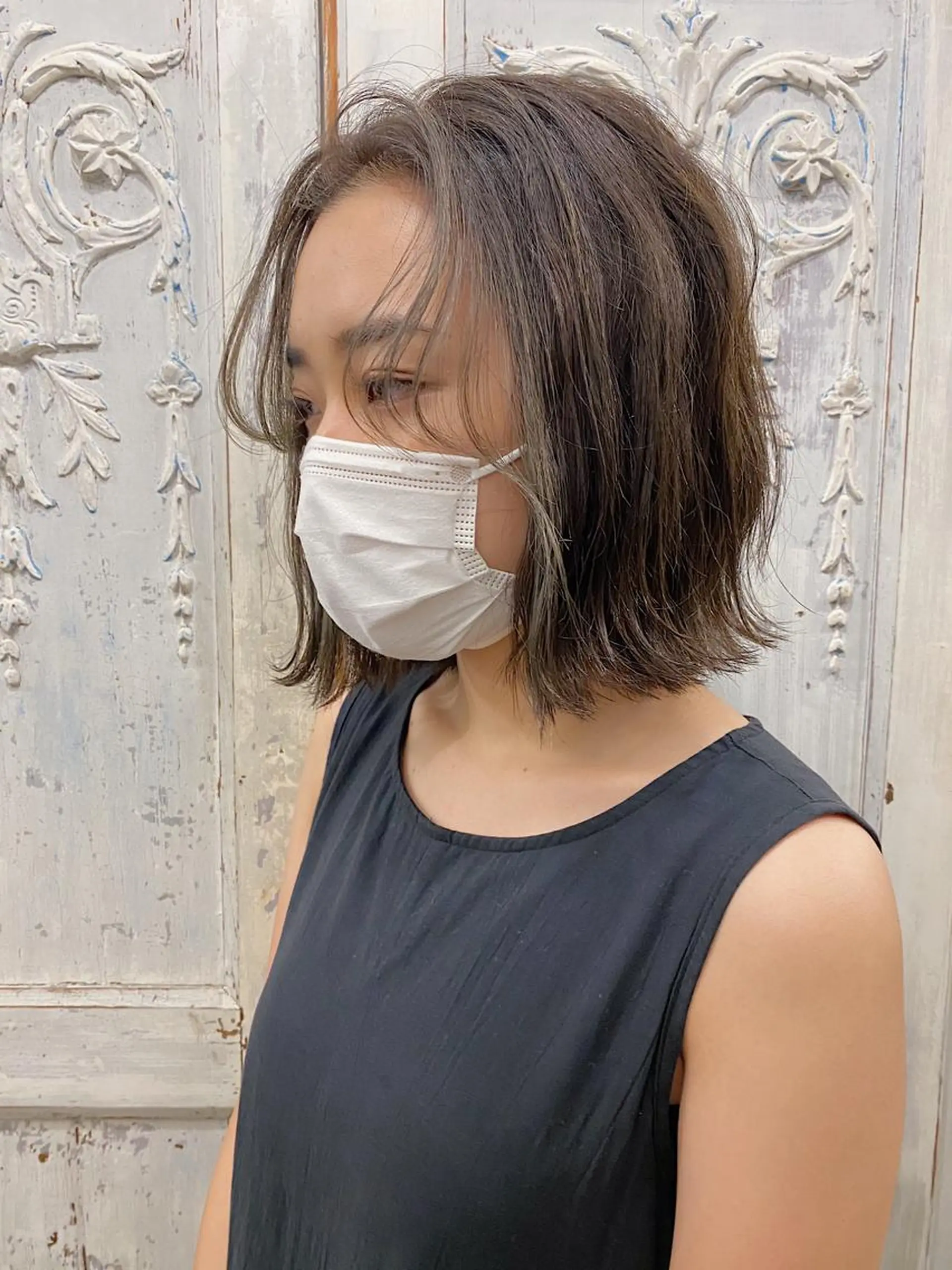 ショート カラー ブリーチ 顔周りカット なぎ🌿.∘[ボブ, ニュアンスカラー]のヘアスタイル