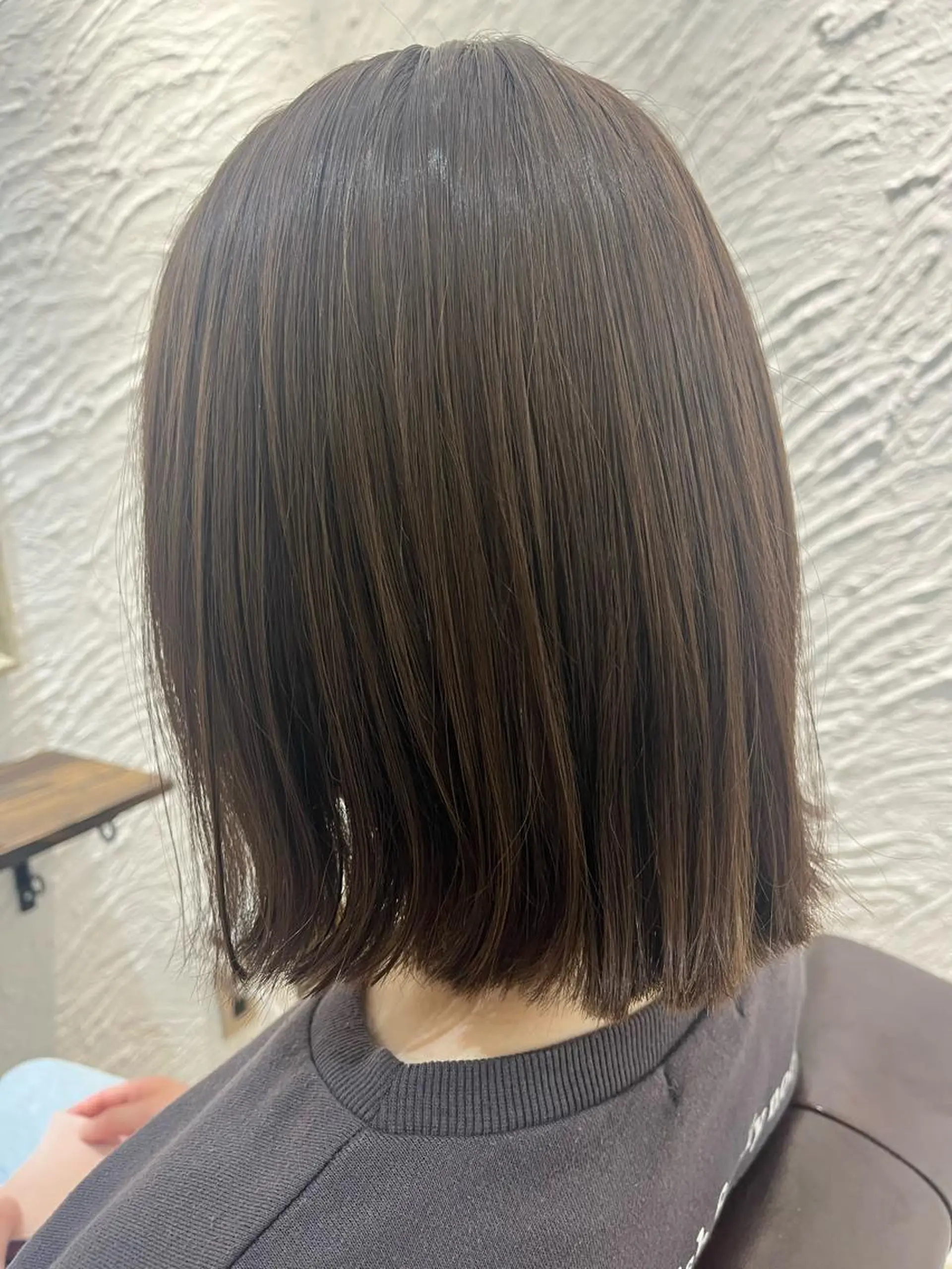 ミディアム カラー 切りっぱなしボブ グレージュ ボブ カット ヘアカラー トリートメント 🌈透明感カラー🌈 🌟吉田祐介🌟のヘアスタイル