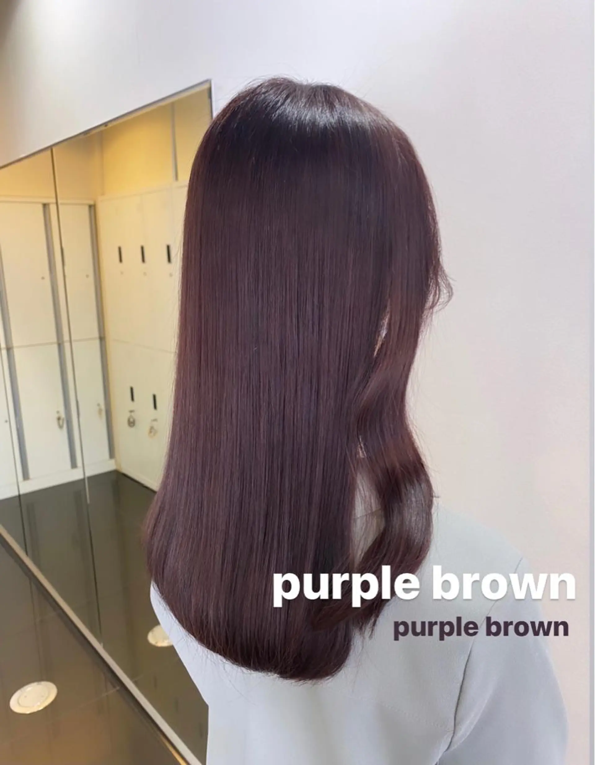 ミディアム カラー ブラウンカラー パープルカラー パープルブラウン ブリーチなしWカラー 🎀韓国ヘア/amiのヘアスタイル