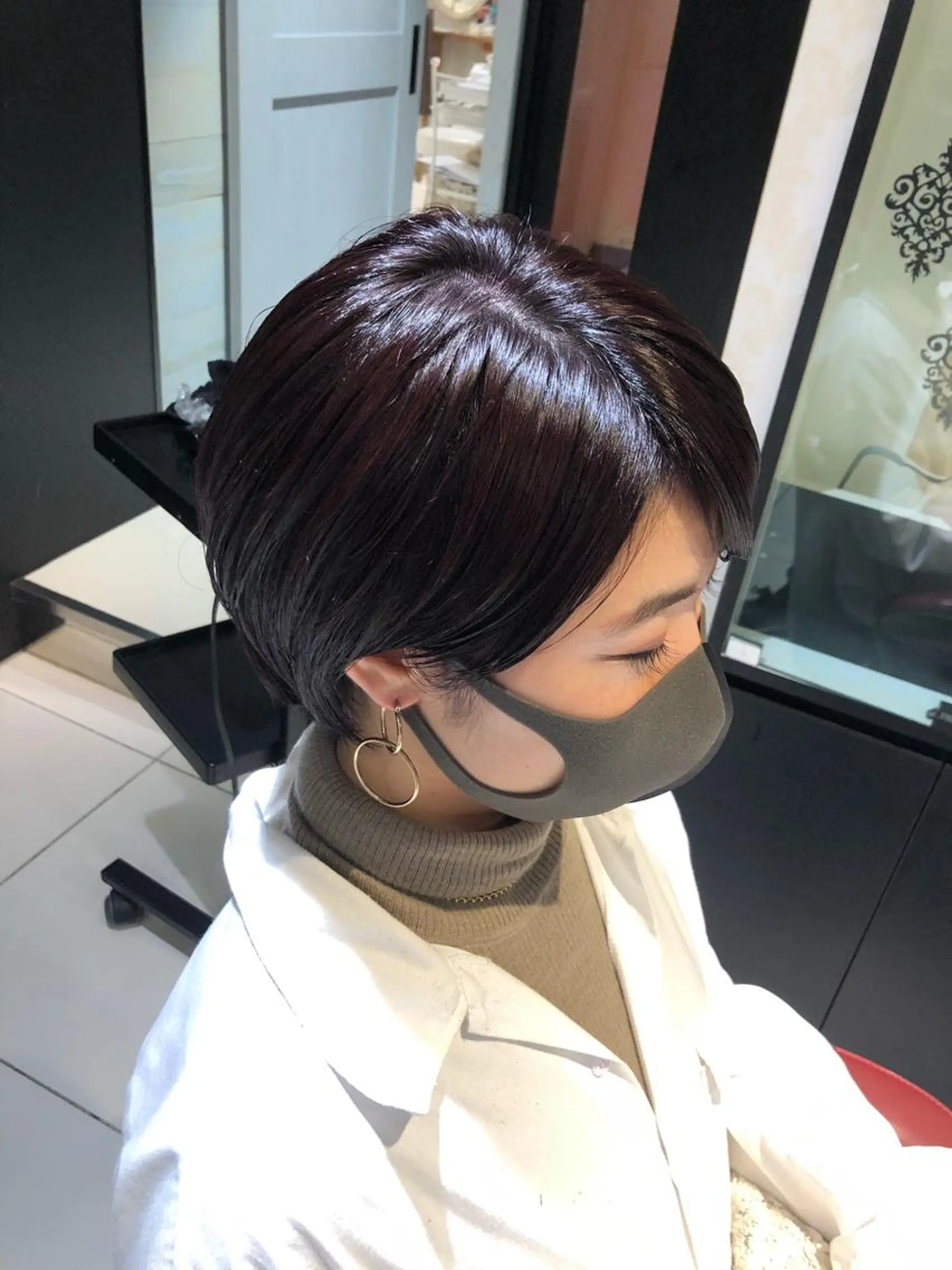 ショート カラー カット ヘアカラー トリートメント ✨髪質改善ストレート ×ミニボブ✨萩原　翼のヘアスタイル