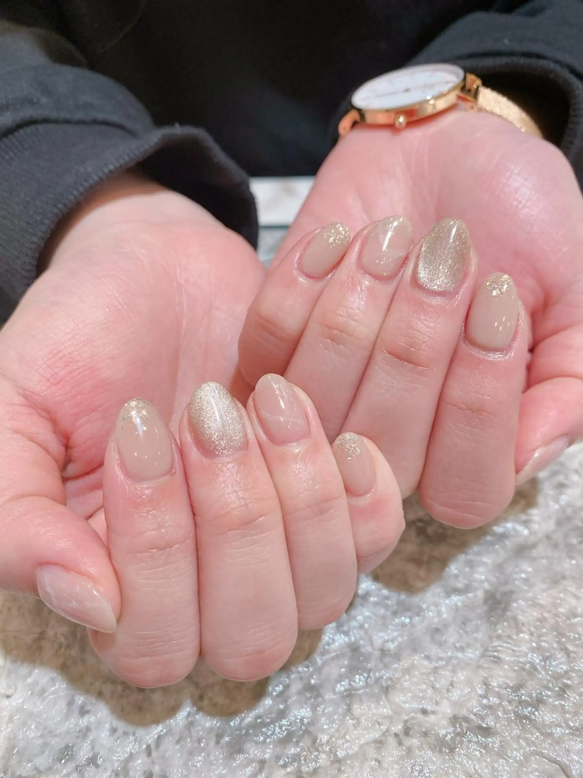 ネイル アートネイル ラメ(グリッター) マグネットネイル ハンドネイル 鈴木 優菜のネイルデザイン