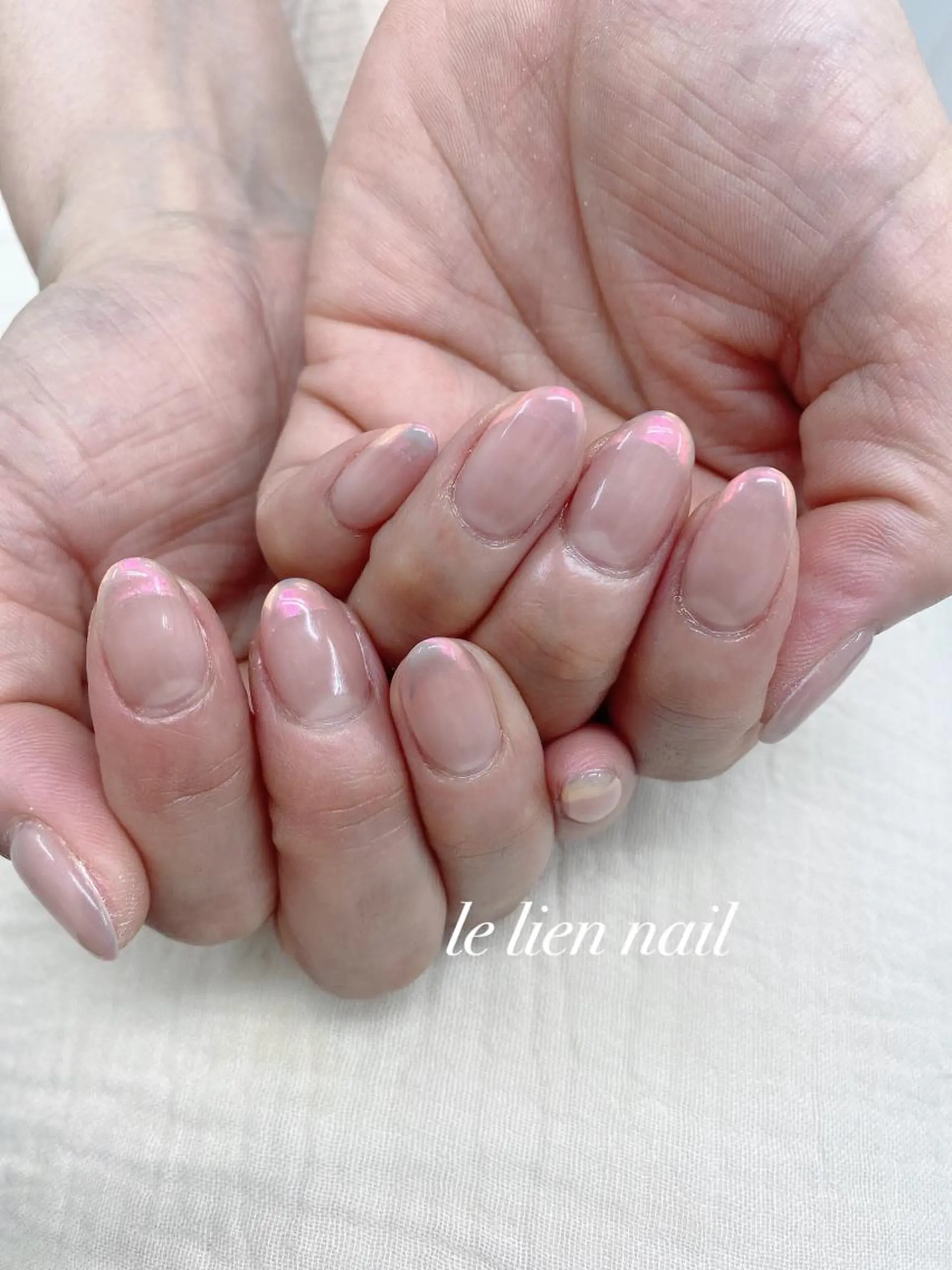 ネイル オーロラネイル フレンチネイル ミラーネイル le lien nailのネイルデザイン