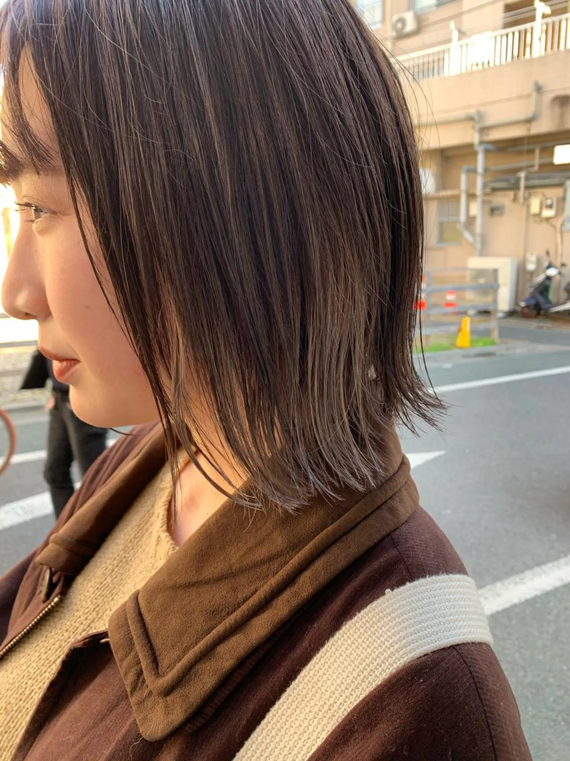 ミディアム カラー カット ヘアカラー トリートメント パーマ/透明感カラー /ボブ/吉田一生のヘアスタイル