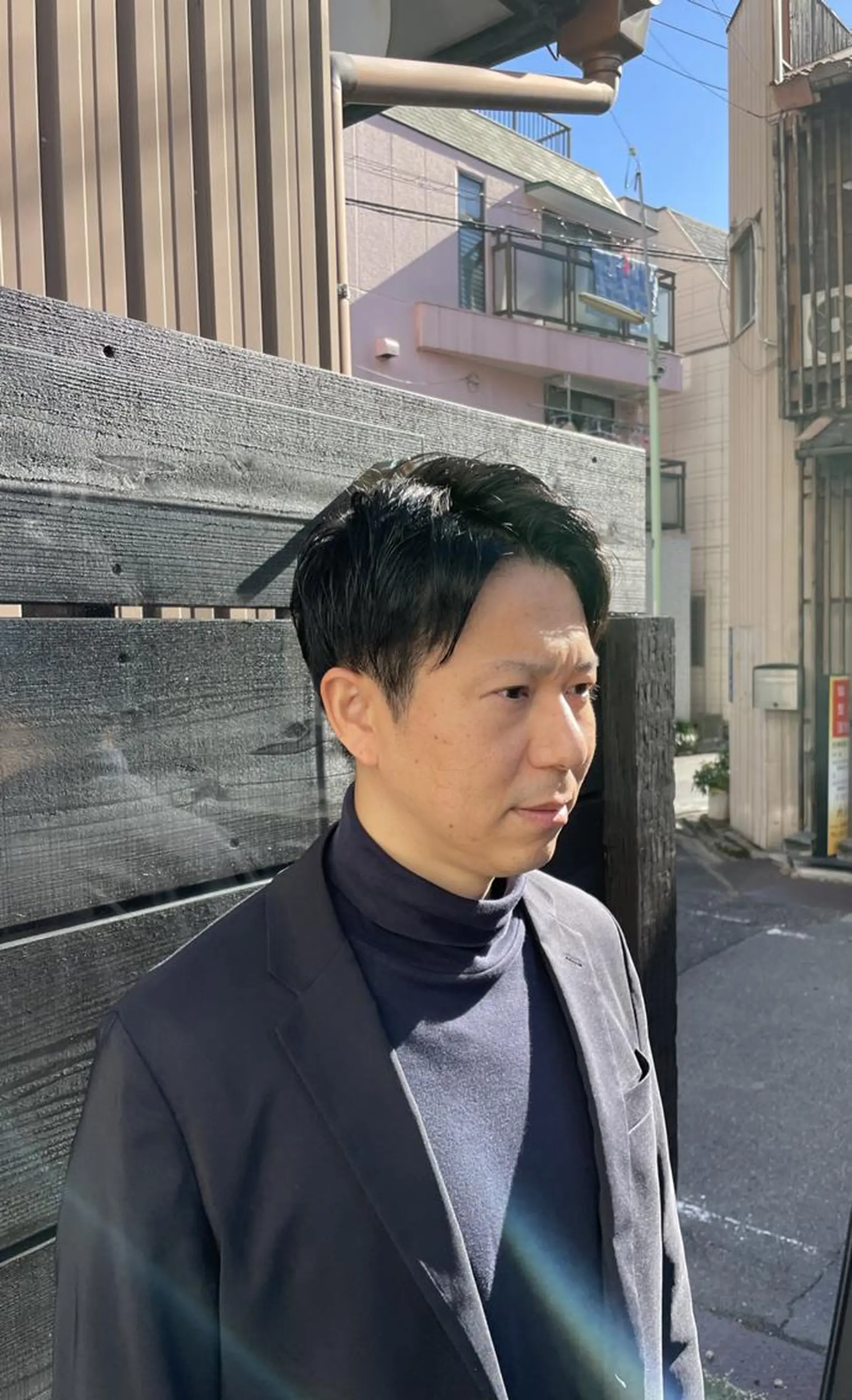 ショート メンズ アップバング ビジネス ツーブロック カット 名駅Private Salon　Noaのヘアスタイル