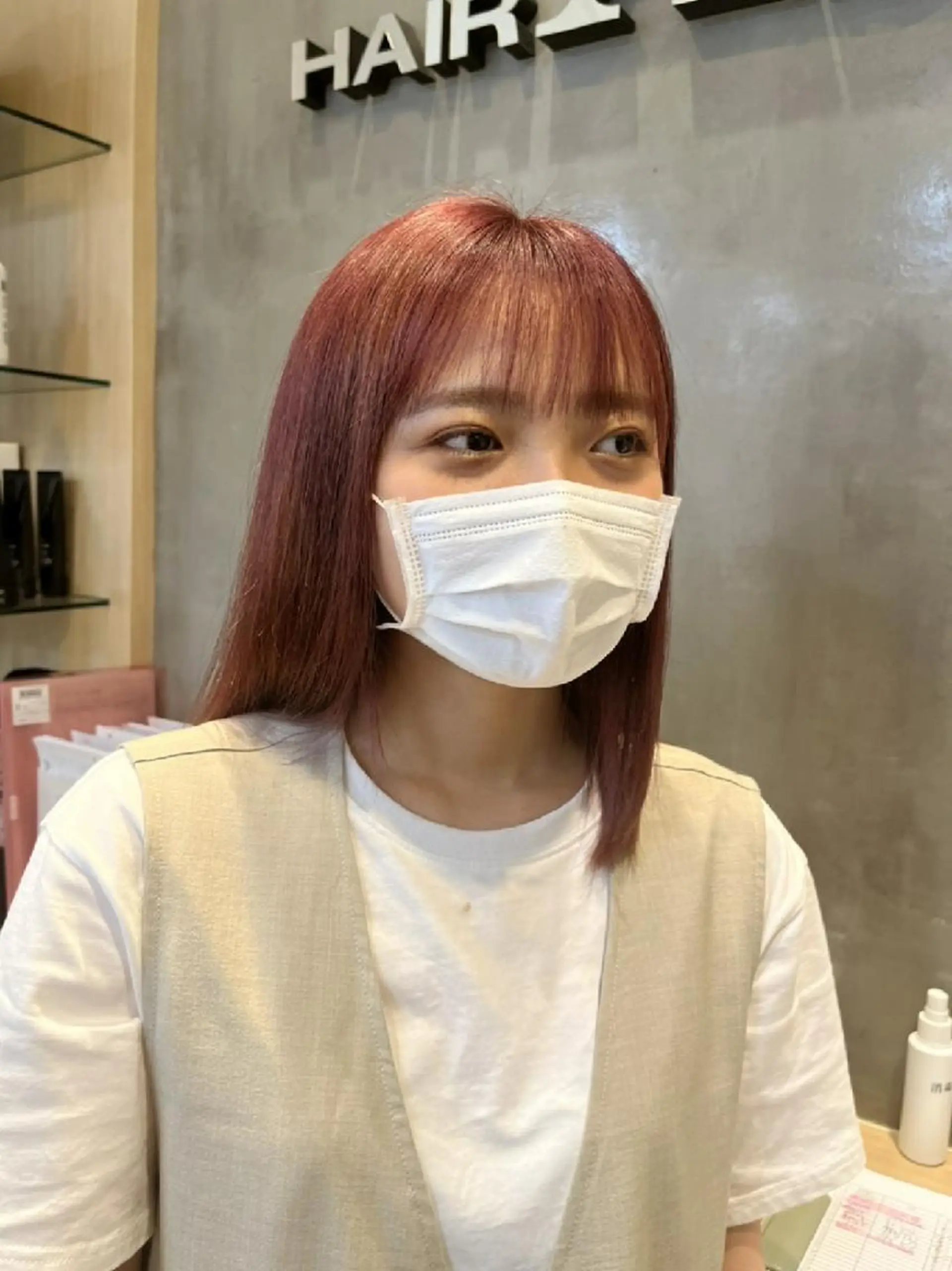 セミロング カラー ラベンダーカラー ピンクカラー ピンクラベンダー 艶髪カラー/ 怜音のヘアスタイル