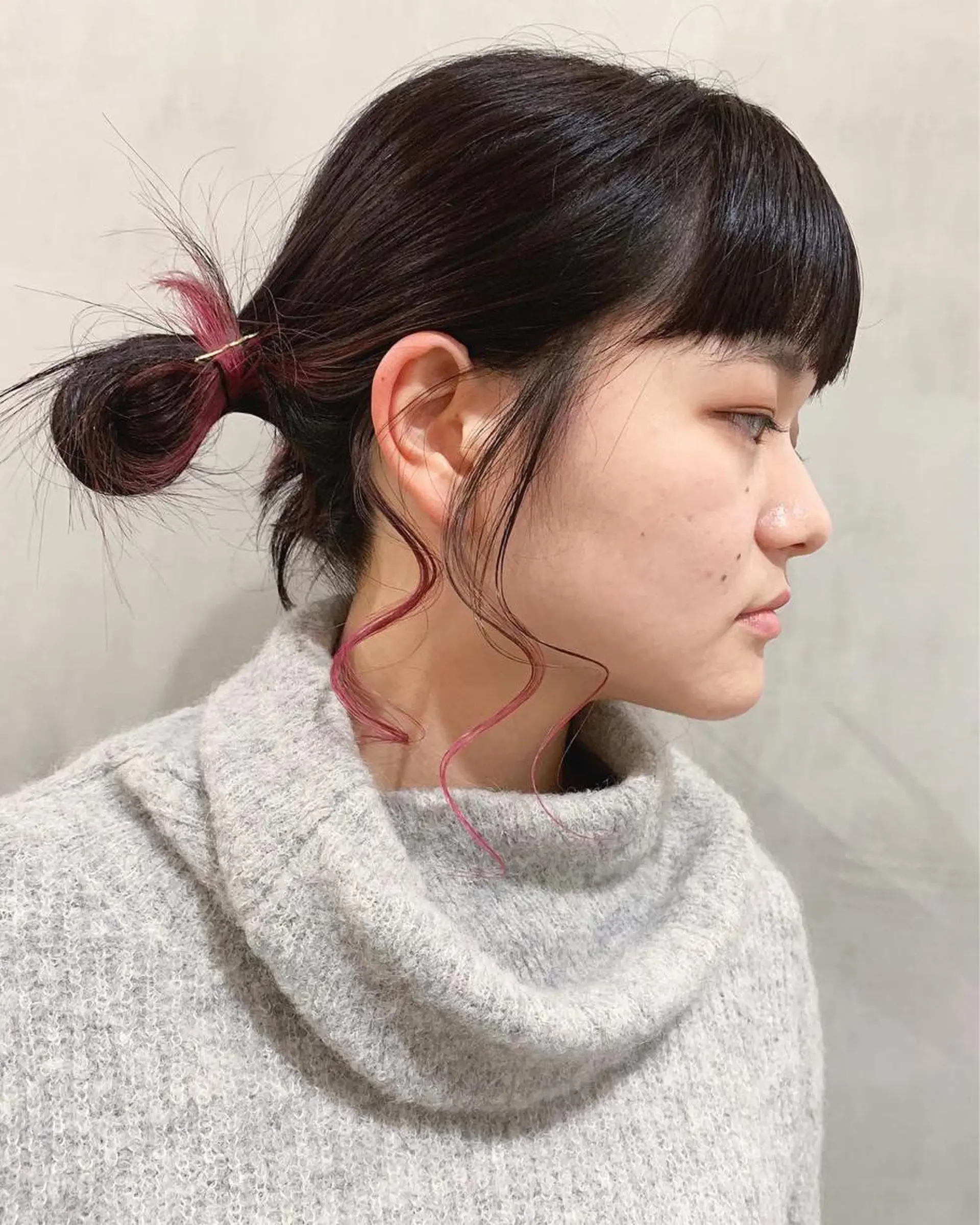 ミディアム カラー ヘアアレンジ ヘアカラー トリートメント 優 作のヘアスタイル