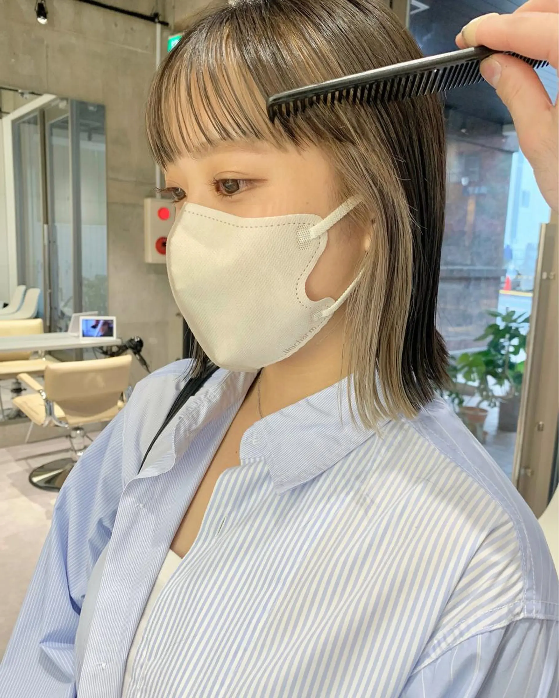 ミディアム カラー ミストバング  フェイスフレーミング iLi所属・iLi 《イリ》のヘアスタイル