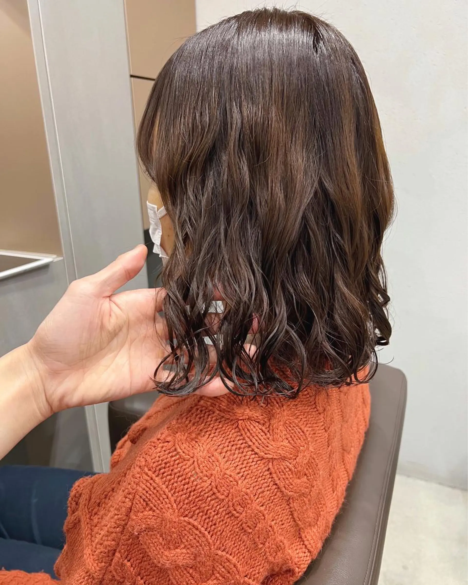 ミディアム パーマ ボブパーマコテ巻き風 パーマNo1深江秀平のヘアスタイル