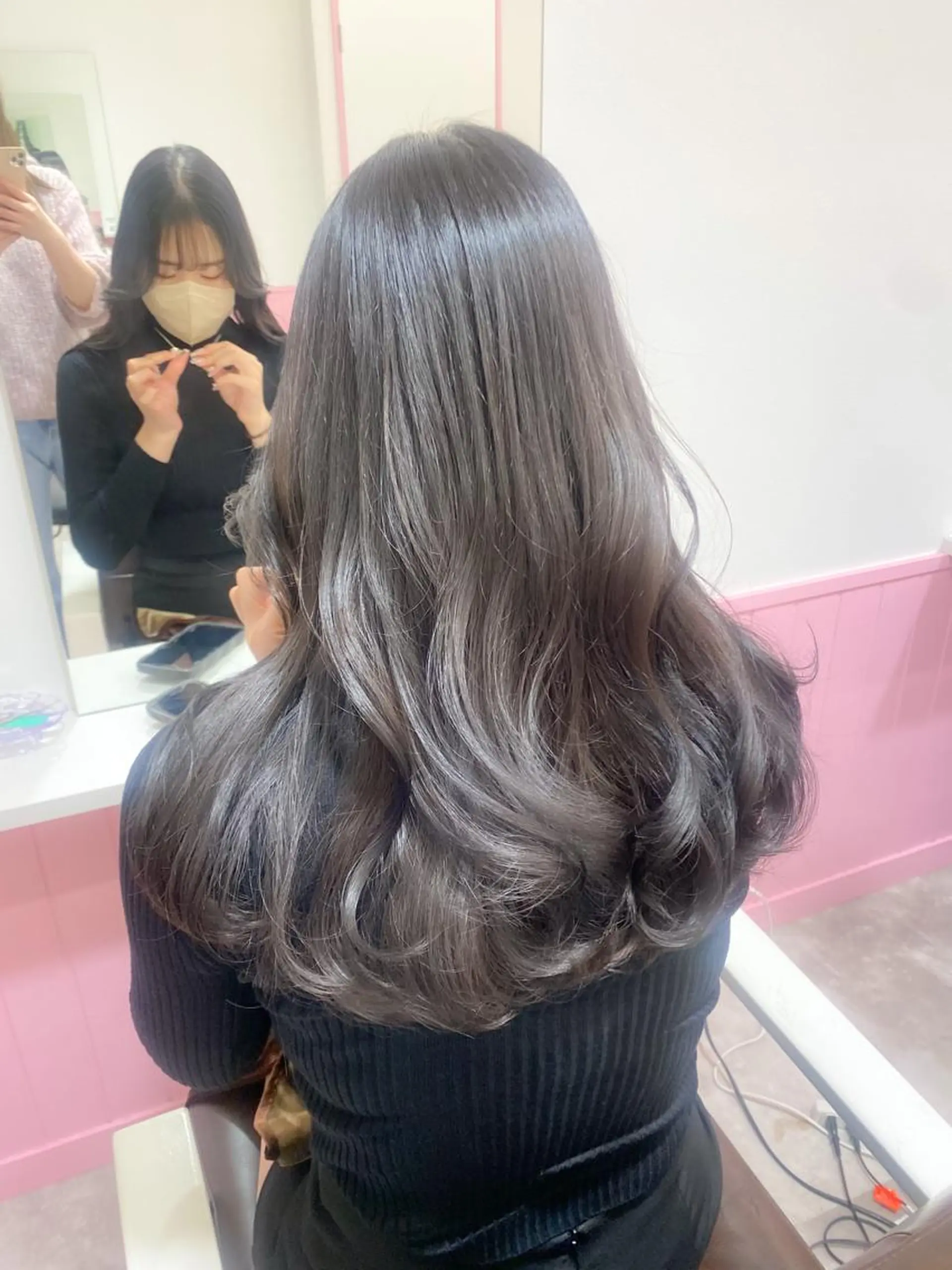 ロング カット ヘアカラー トリートメント 髪質改善韓国レイヤー SHIORI🦋のヘアスタイル