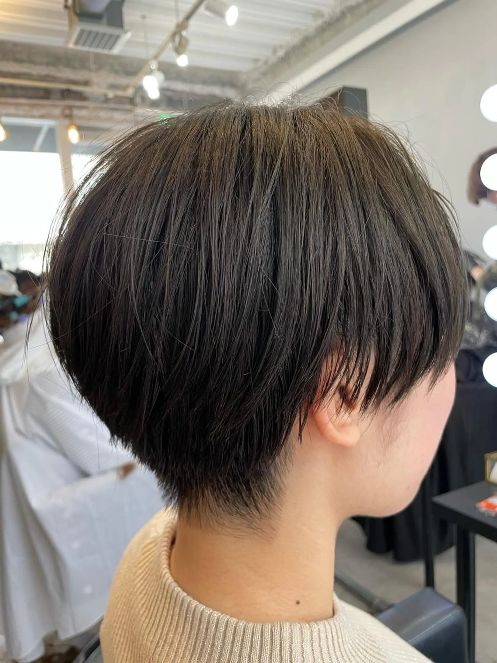 ショート ハンサムショート アッシュ アッシュグレー ショートヘア カット ヘアカラー トリートメント ブリーチなし透明感 タケザワミキのヘアスタイル