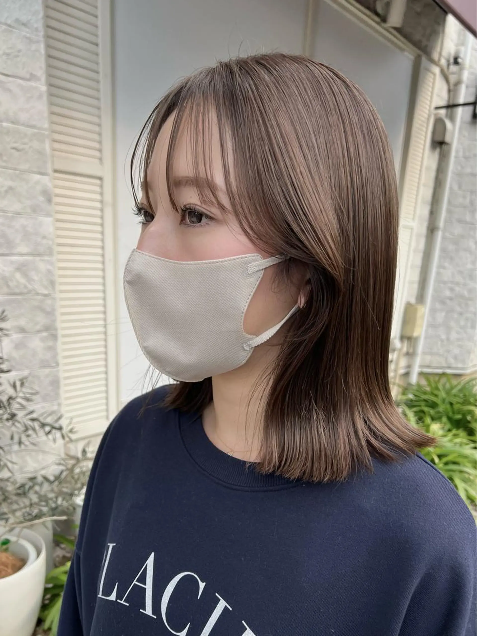 ミディアム ヘアカラー トリートメント 会田有紀 /切りっぱなしボブのヘアスタイル