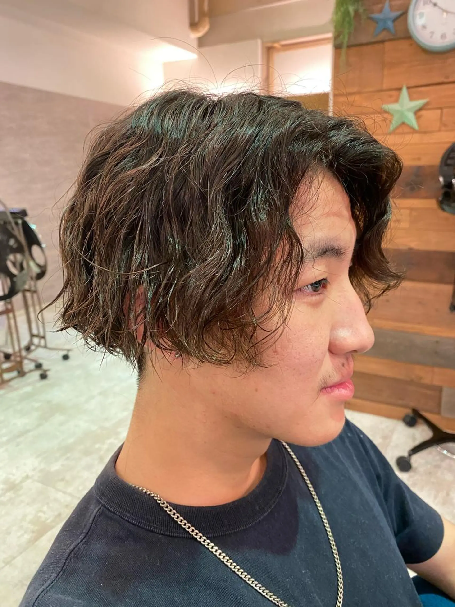 パーマ メンズ カット パーマ 佐々木 雪菜のヘアスタイル