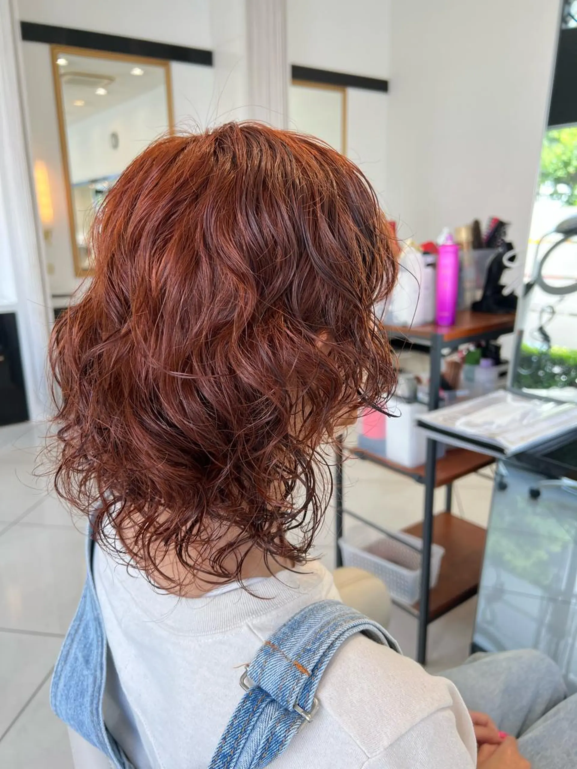 ショート カラー パーマ オレンジ 【似合わせカラー】 西口嶺河のヘアスタイル