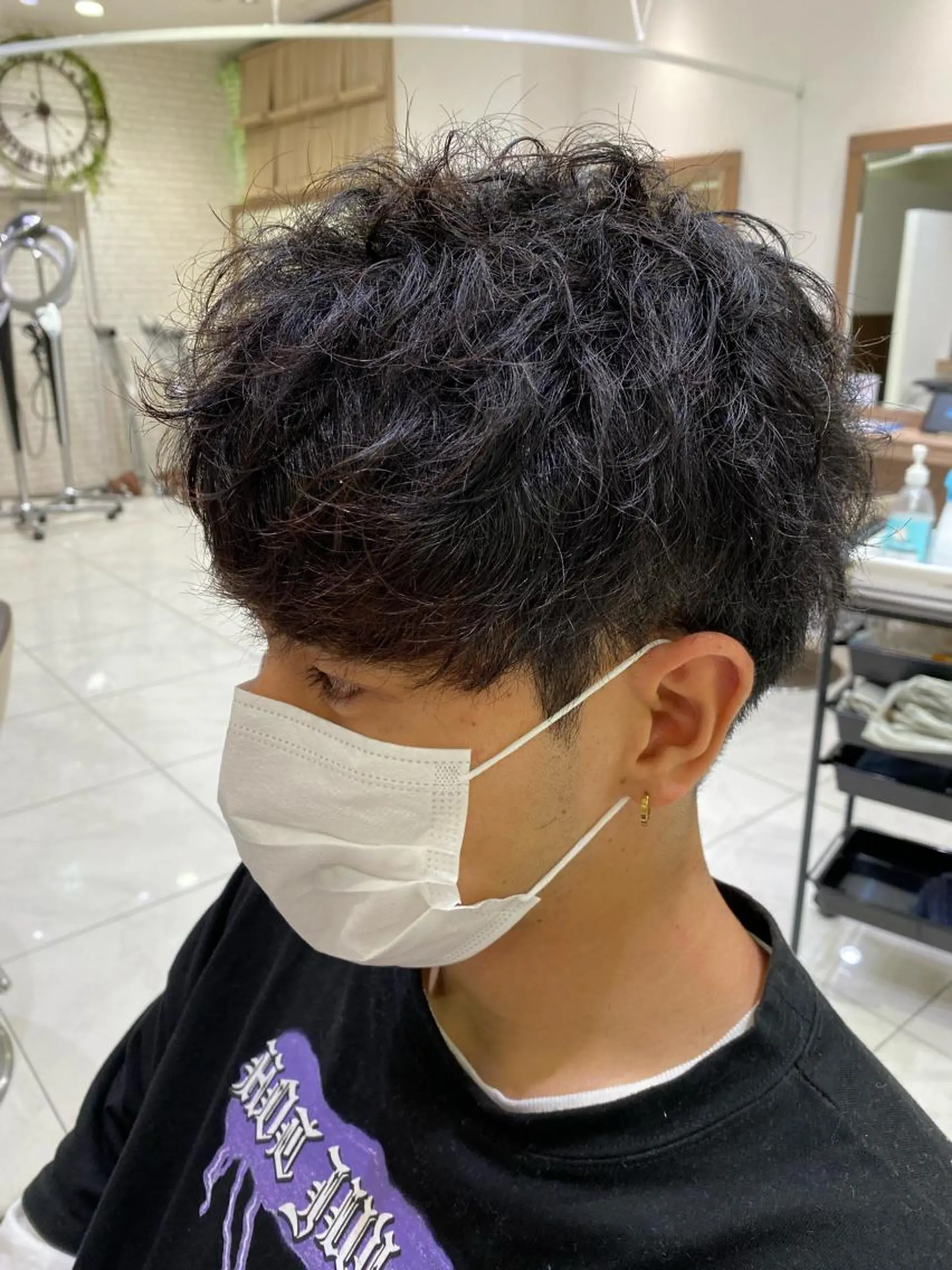 ショート パーマ メンズ マッシュ カット パーマ 渡邉 理央のヘアスタイル