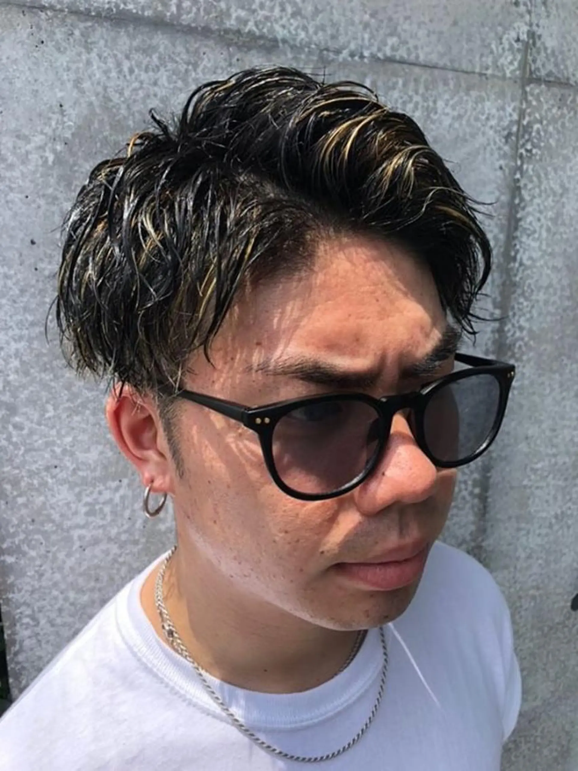 ショート カラー パーマ メンズ メンズパーマフェード シモジタカヒロのヘアスタイル