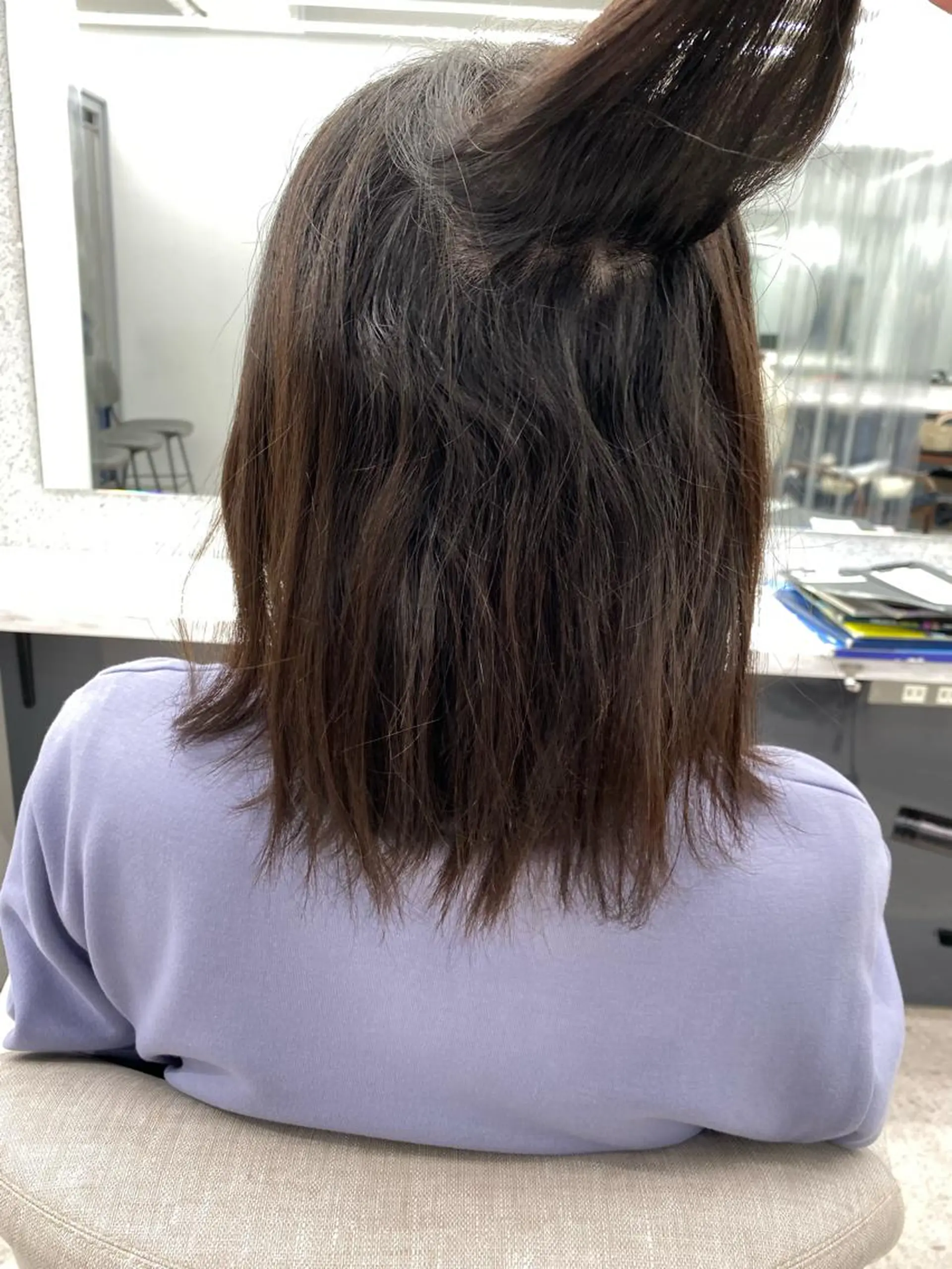 ロング カラー ヘアカラー 縮毛矯正 京都レイヤーカット/ 縮毛矯正/羽柴りくのマツエク・マツパデザイン