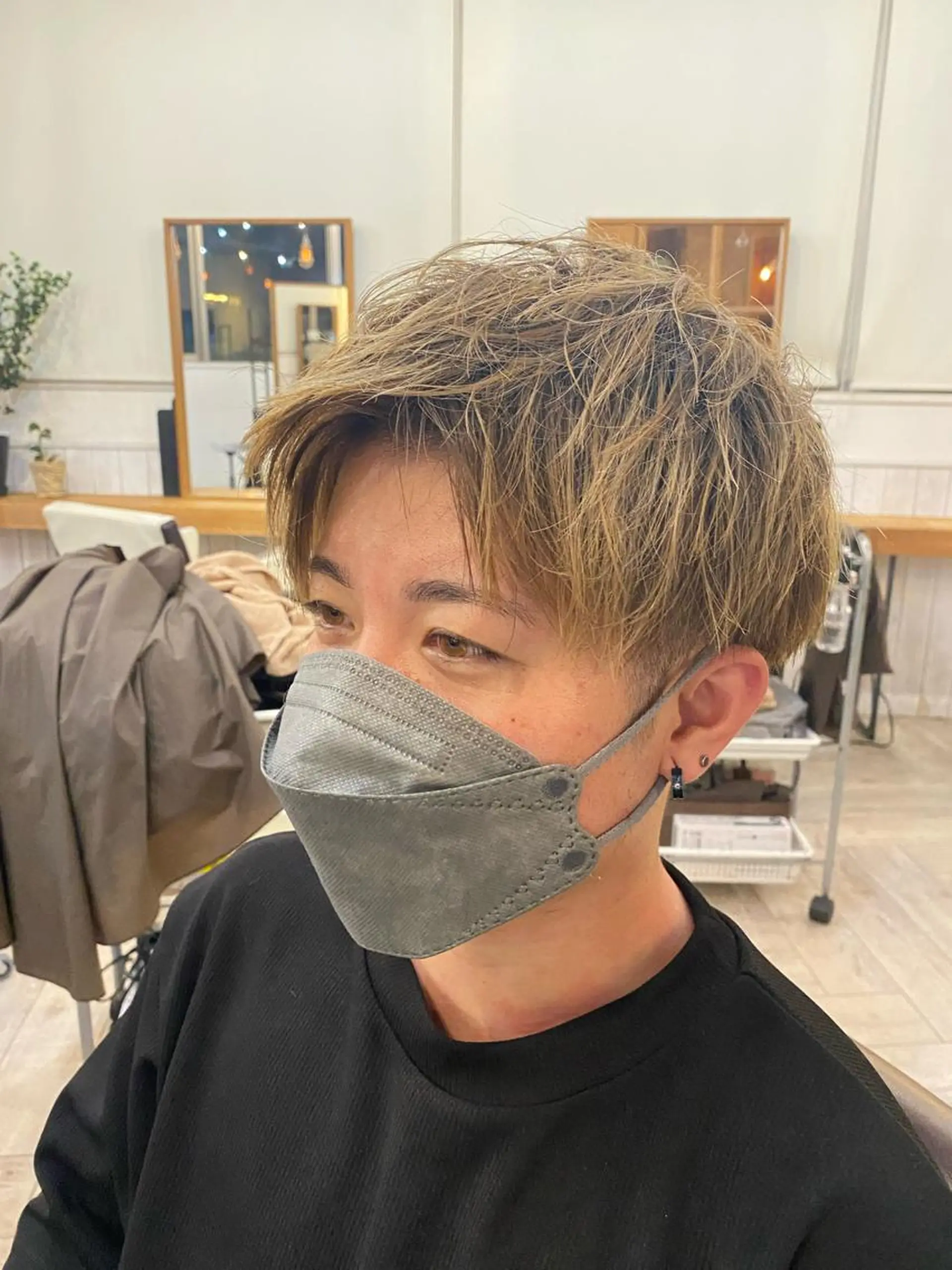 ショート メンズ アップバング フェードカット カット Ryu /✨透明感カラー✨のヘアスタイル