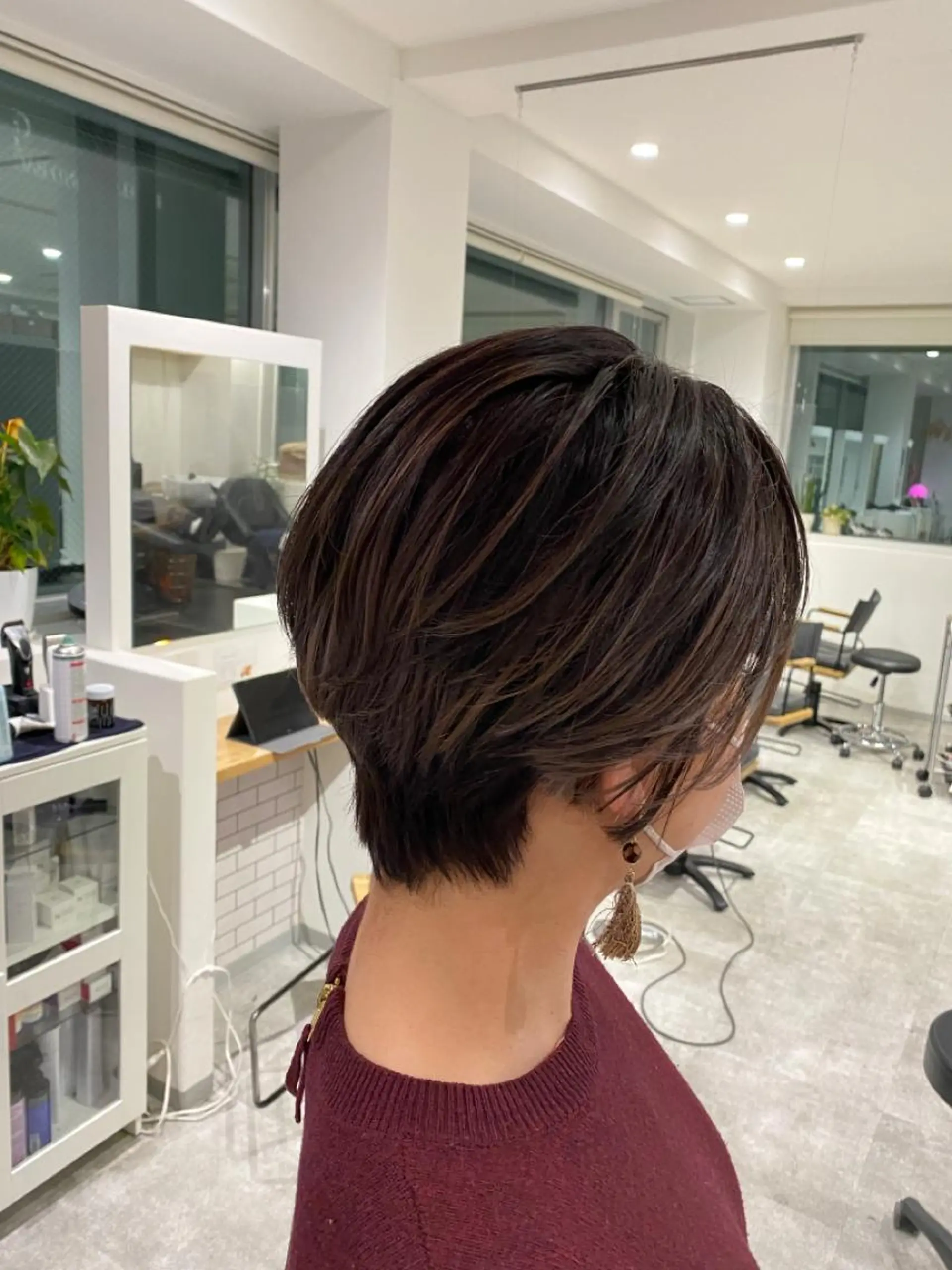 ショート カラー バレイヤージュ ハイライトカラー ハイライト レイヤーカット JILBLAN京都 ショート/ハイライトのヘアスタイル