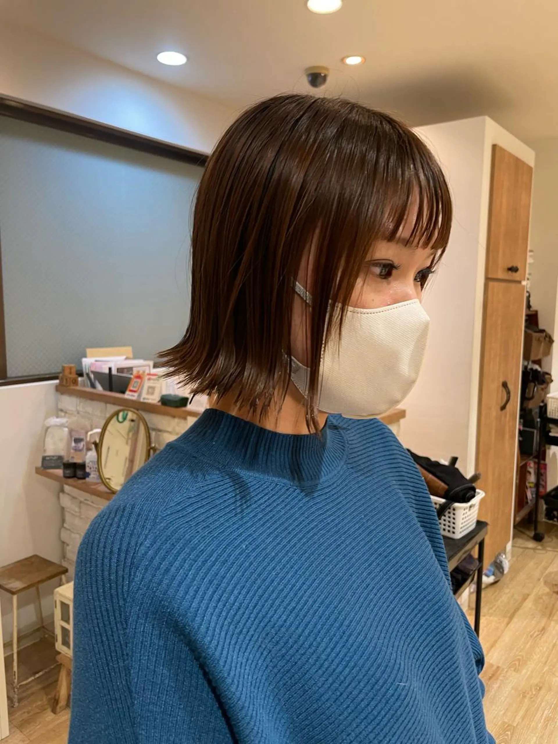 ミディアム 切りっぱなしボブ ボブ 縮毛矯正 ボブカット 佐々木 祐太のヘアスタイル