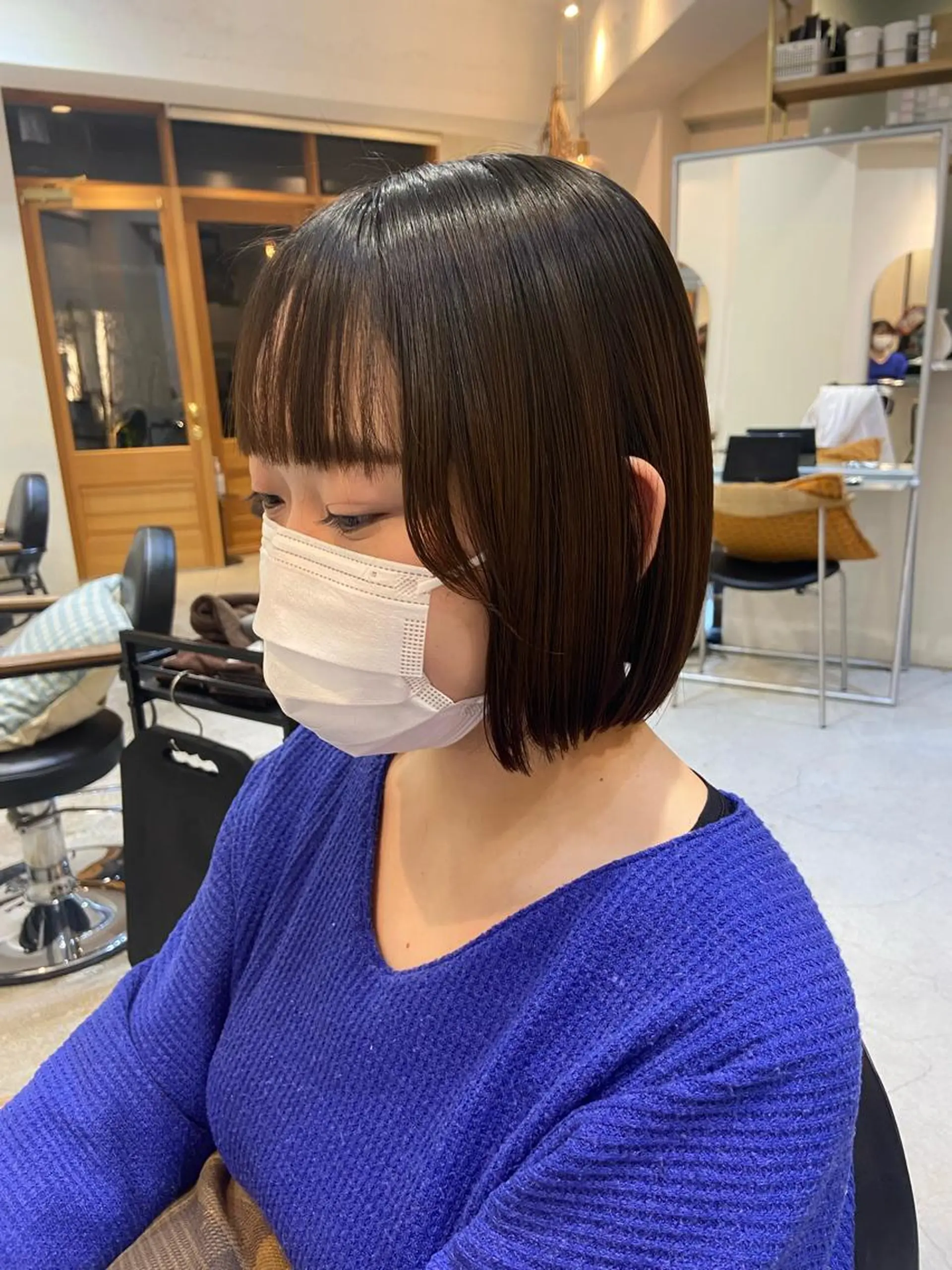 ミディアム 縮毛矯正 なかむら ゆきのヘアスタイル
