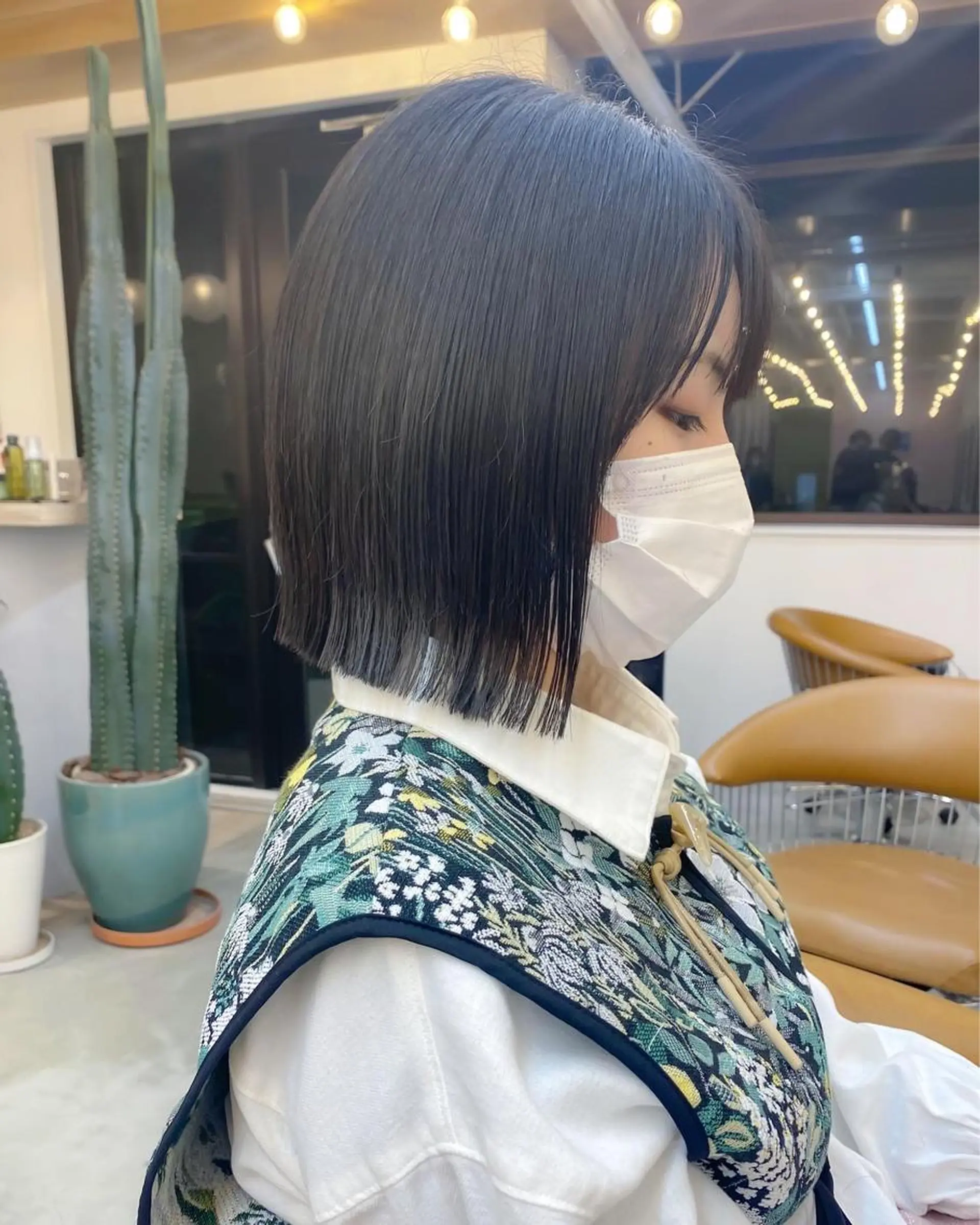 ミディアム カラー 切りっぱなしボブ ボブ ♥️ボブ韓国風ヘア ♥️久保田夢美のヘアスタイル